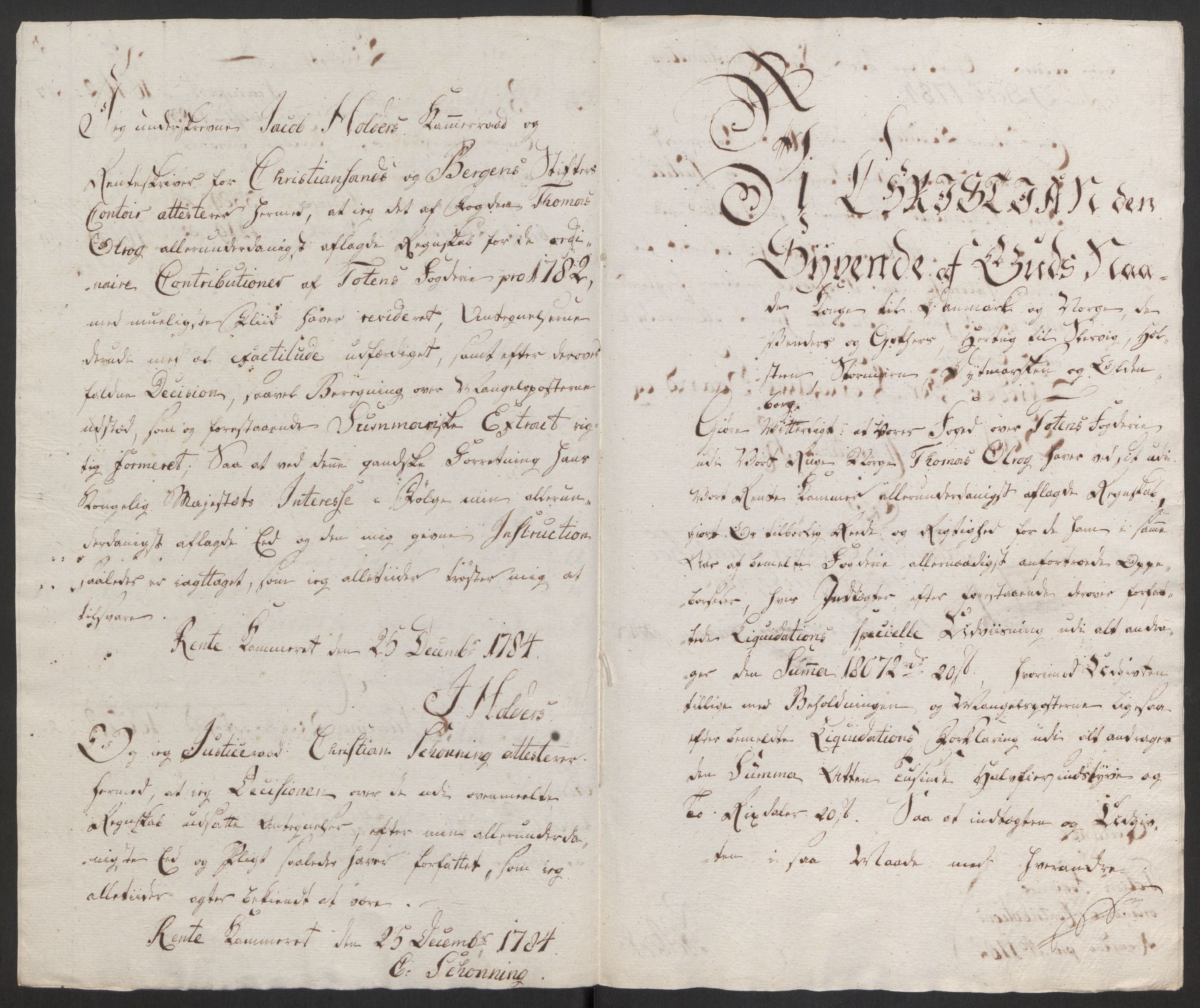 Rentekammeret inntil 1814, Reviderte regnskaper, Fogderegnskap, AV/RA-EA-4092/R19/L1369: Fogderegnskap Toten, Hadeland og Vardal, 1782, p. 38