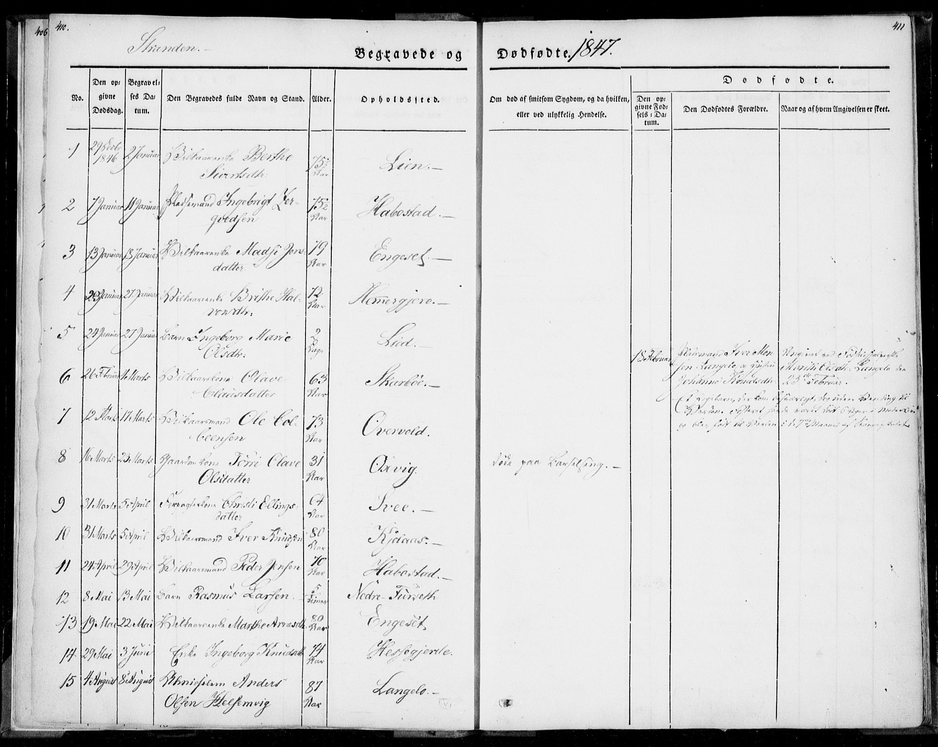 Ministerialprotokoller, klokkerbøker og fødselsregistre - Møre og Romsdal, SAT/A-1454/520/L0277: Parish register (official) no. 520A07, 1843-1861, p. 410-411