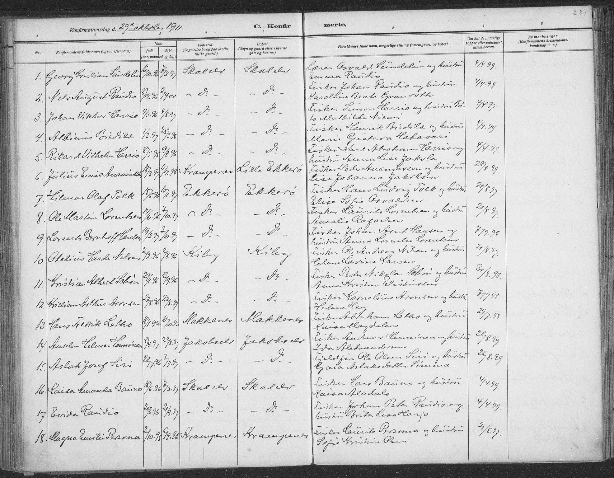 Vadsø sokneprestkontor, SATØ/S-1325/H/Ha/L0009kirke: Parish register (official) no. 9, 1881-1917, p. 231