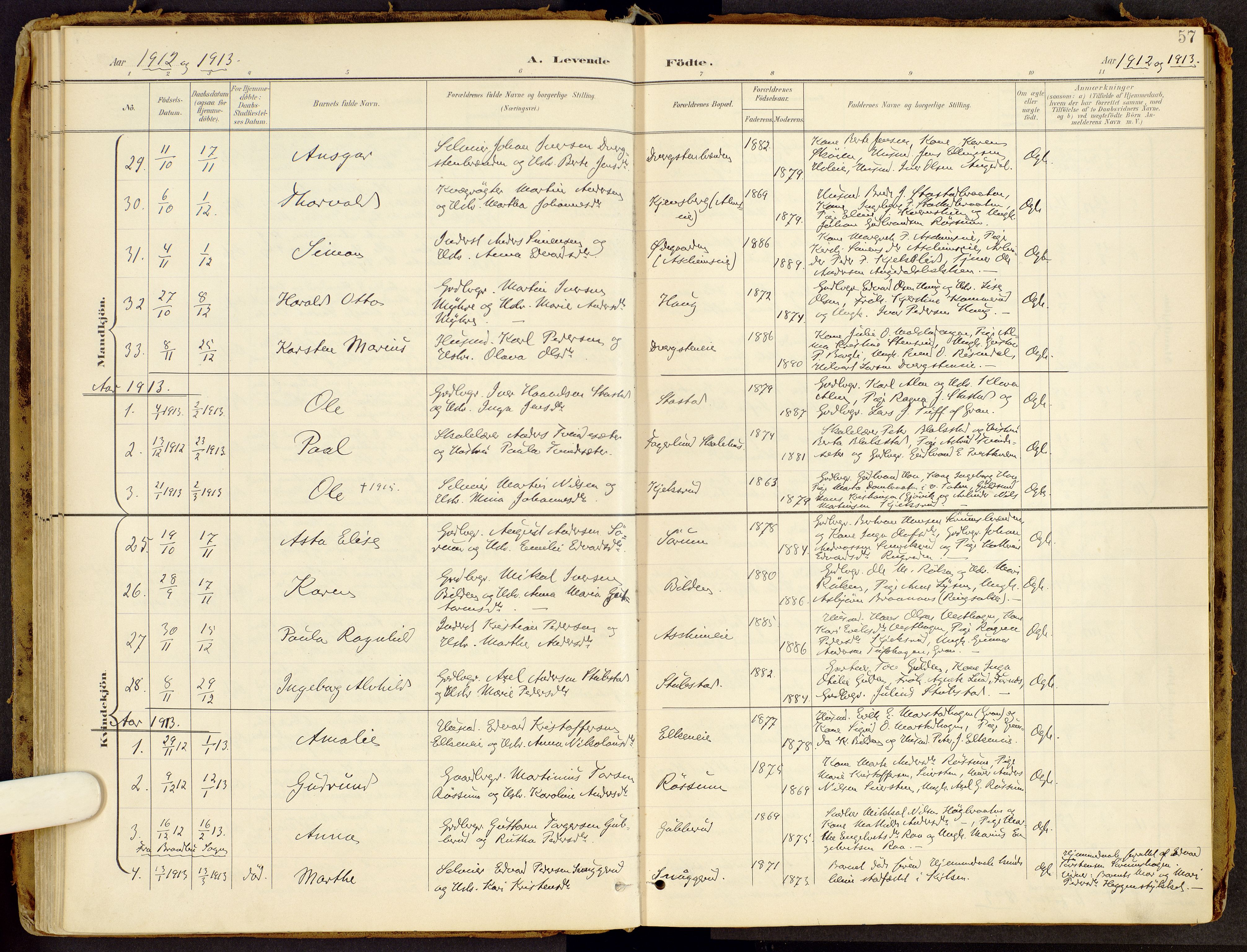Brandbu prestekontor, SAH/PREST-114/H/Ha/Haa/L0002: Parish register (official) no. 2, 1899-1914, p. 57