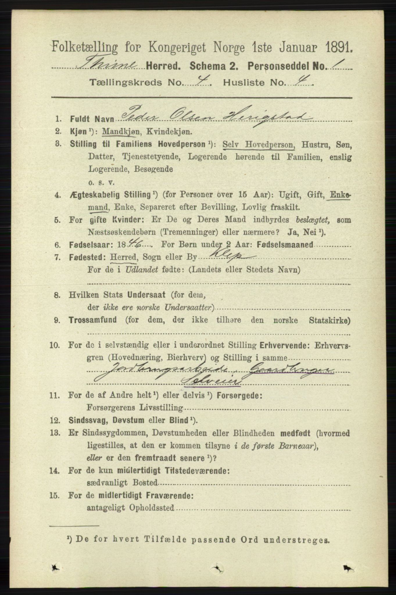 RA, 1891 census for 1121 Time, 1891, p. 1377