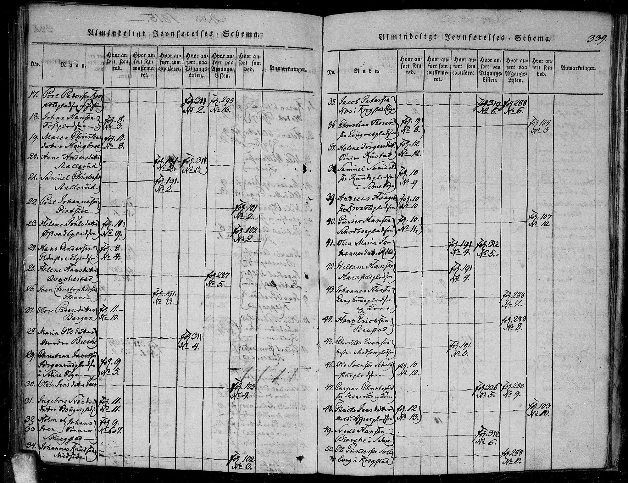 Kråkstad prestekontor Kirkebøker, SAO/A-10125a/F/Fa/L0003: Parish register (official) no. I 3, 1813-1824, p. 339