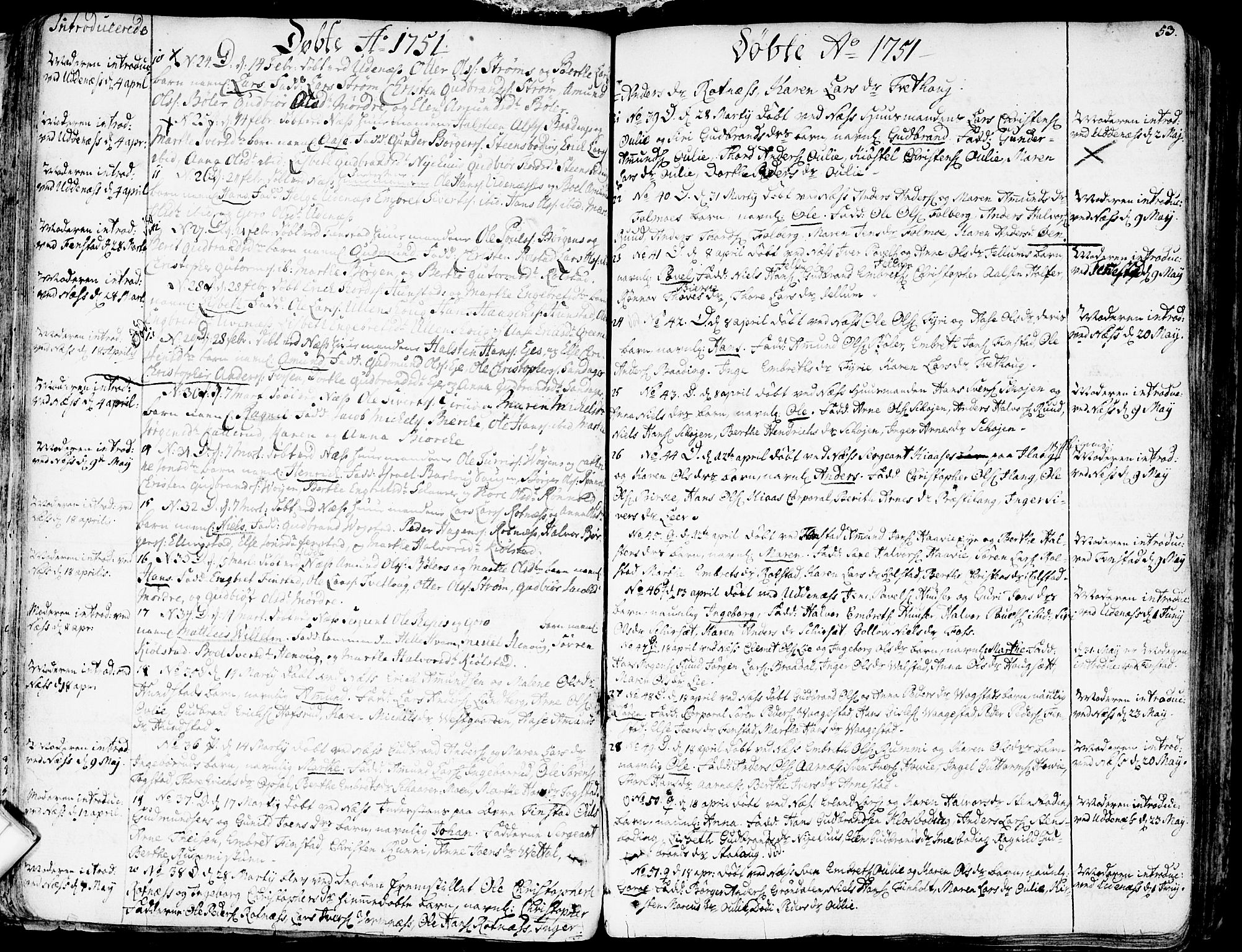 Nes prestekontor Kirkebøker, SAO/A-10410/F/Fa/L0003: Parish register (official) no. I 3, 1734-1781, p. 53