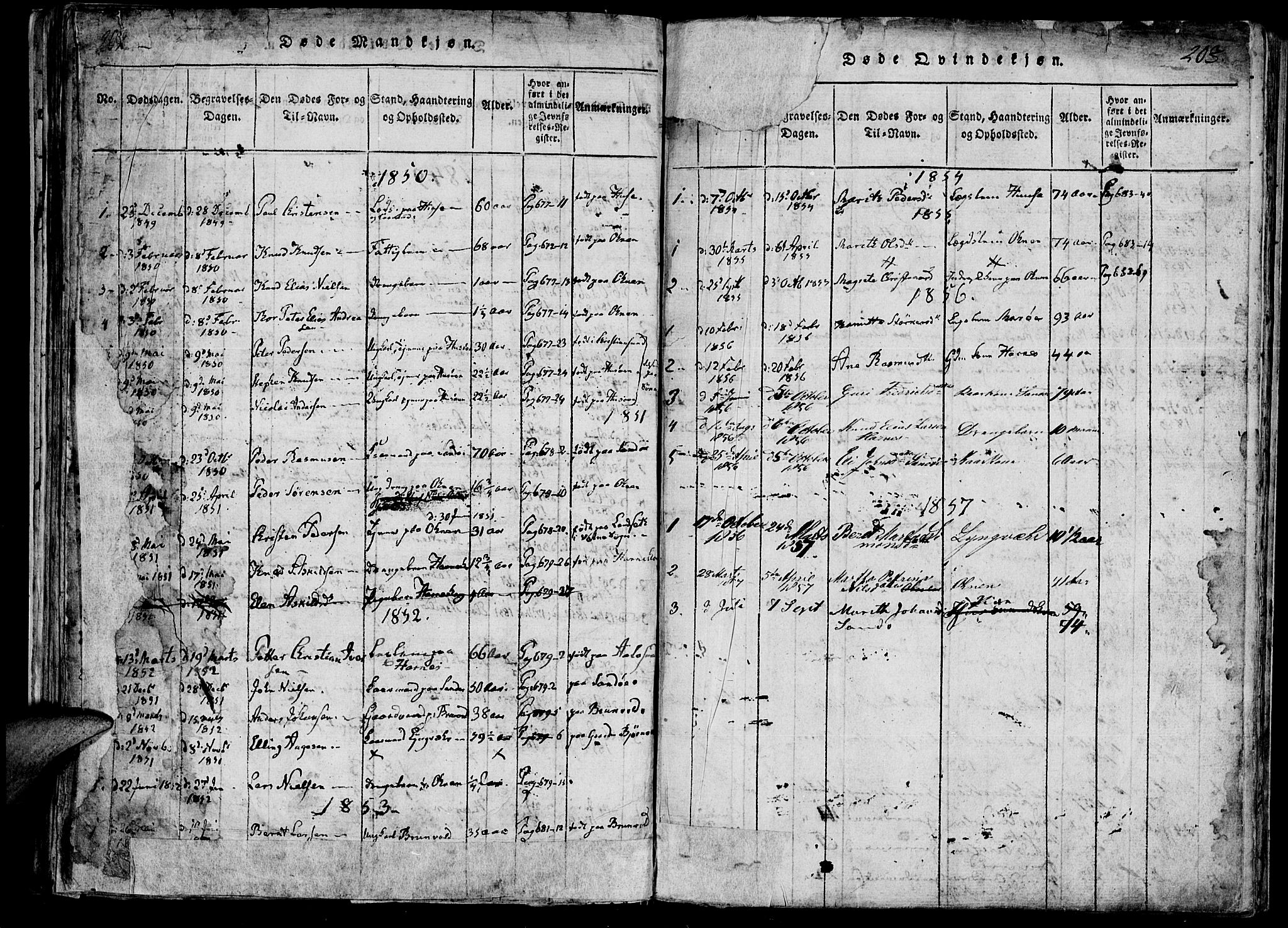 Ministerialprotokoller, klokkerbøker og fødselsregistre - Møre og Romsdal, SAT/A-1454/561/L0727: Parish register (official) no. 561A01, 1817-1858, p. 202-203