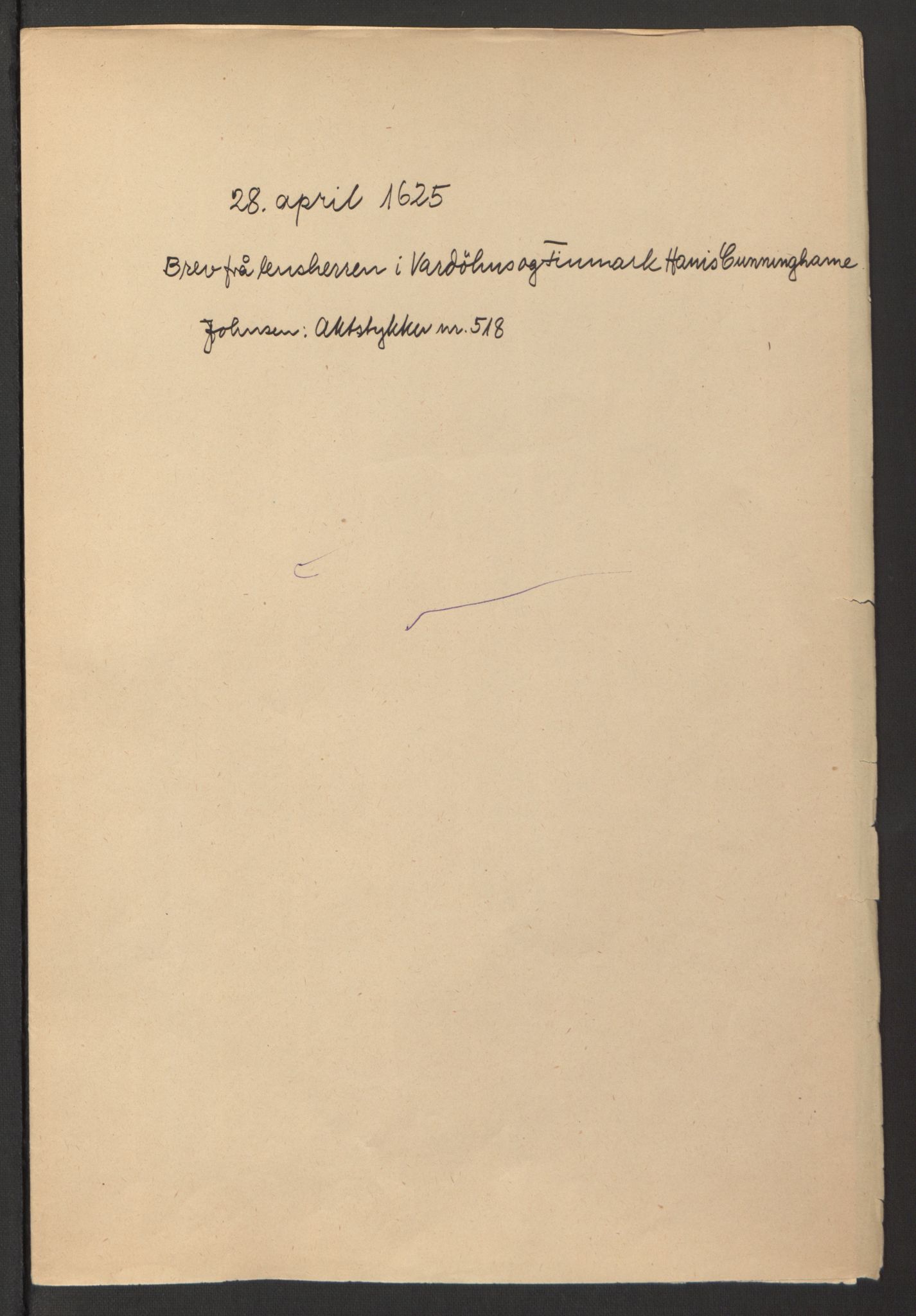 Stattholderembetet 1572-1771, AV/RA-EA-2870/Ek/L0013/0003: Jordebøker til utlikning av rosstjeneste 1624-1626: / Brev og tingsvitner om at det ikke finnes odelsgods i Vardøhus len, 1625, p. 3