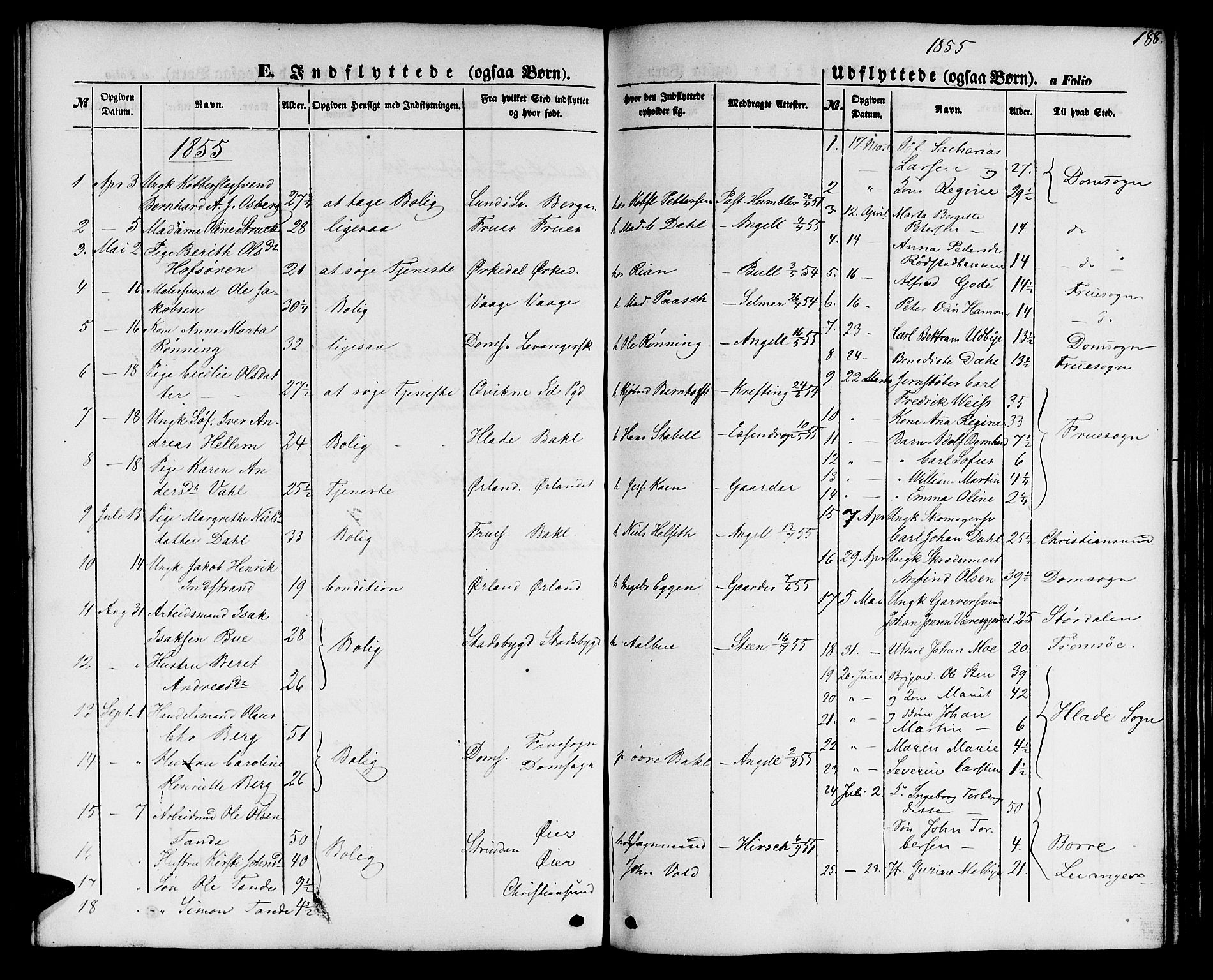 Ministerialprotokoller, klokkerbøker og fødselsregistre - Sør-Trøndelag, SAT/A-1456/604/L0184: Parish register (official) no. 604A05, 1851-1860, p. 188