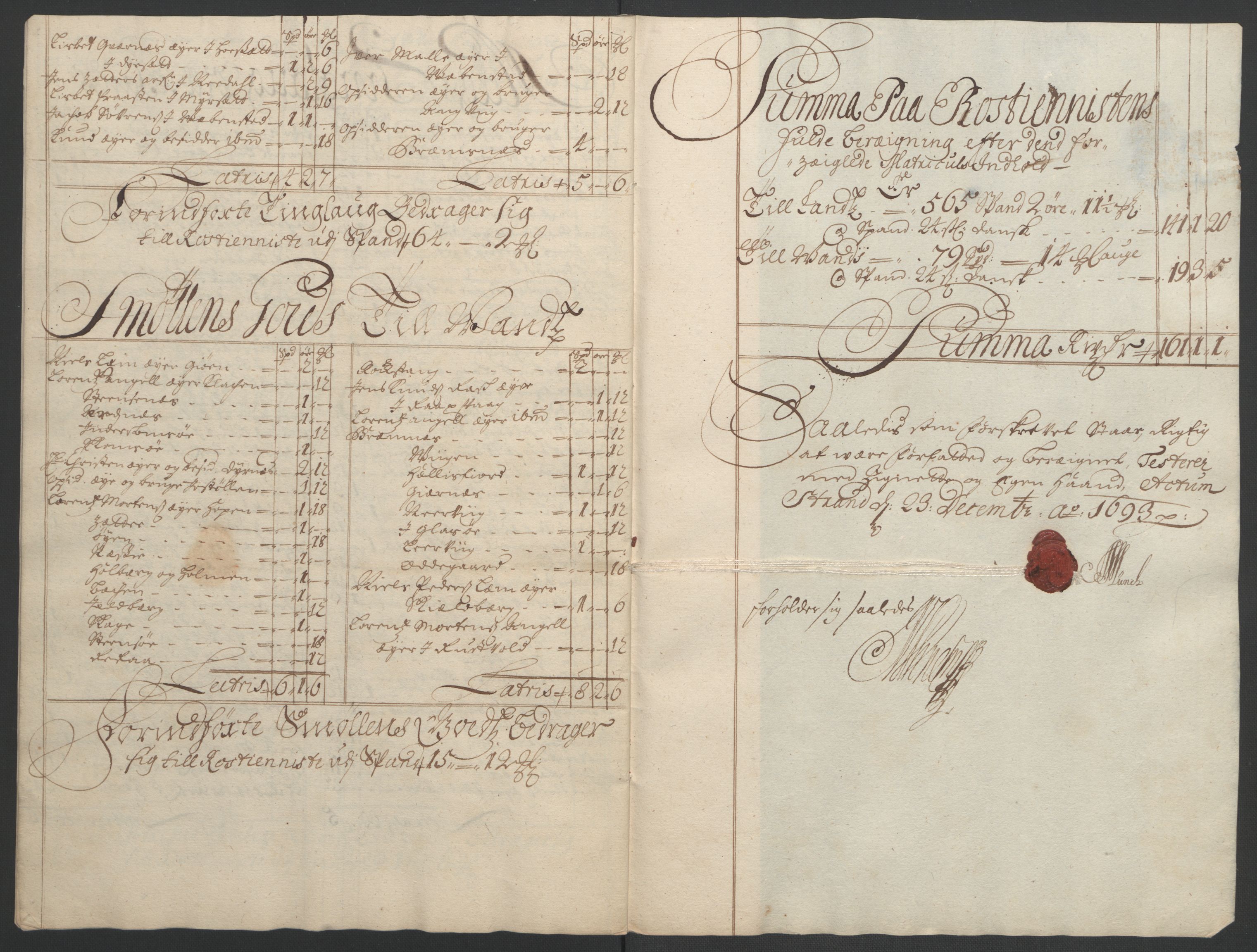 Rentekammeret inntil 1814, Reviderte regnskaper, Fogderegnskap, RA/EA-4092/R56/L3735: Fogderegnskap Nordmøre, 1692-1693, p. 361