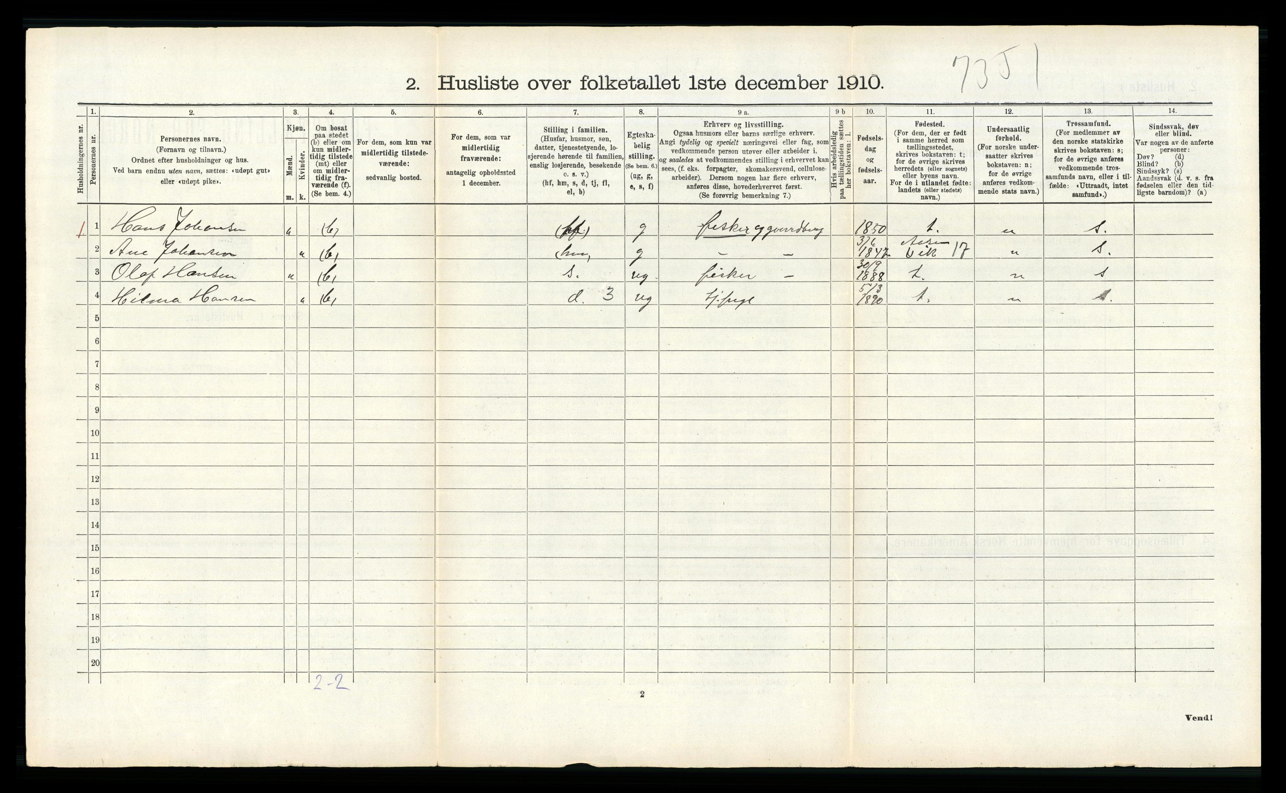 RA, 1910 census for Velfjord, 1910, p. 124