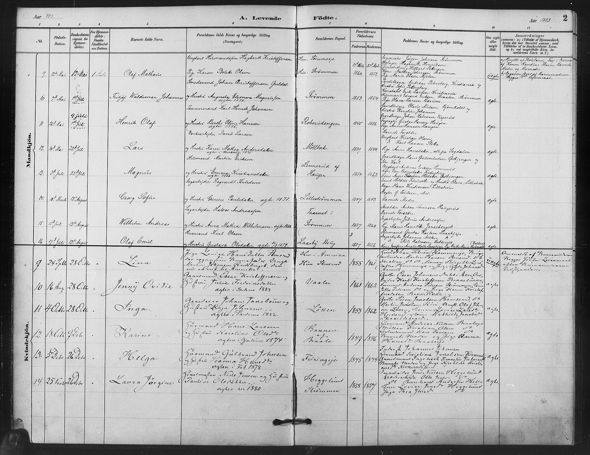 Skedsmo prestekontor Kirkebøker, AV/SAO-A-10033a/F/Fb/L0001: Parish register (official) no. II 1, 1883-1901, p. 2