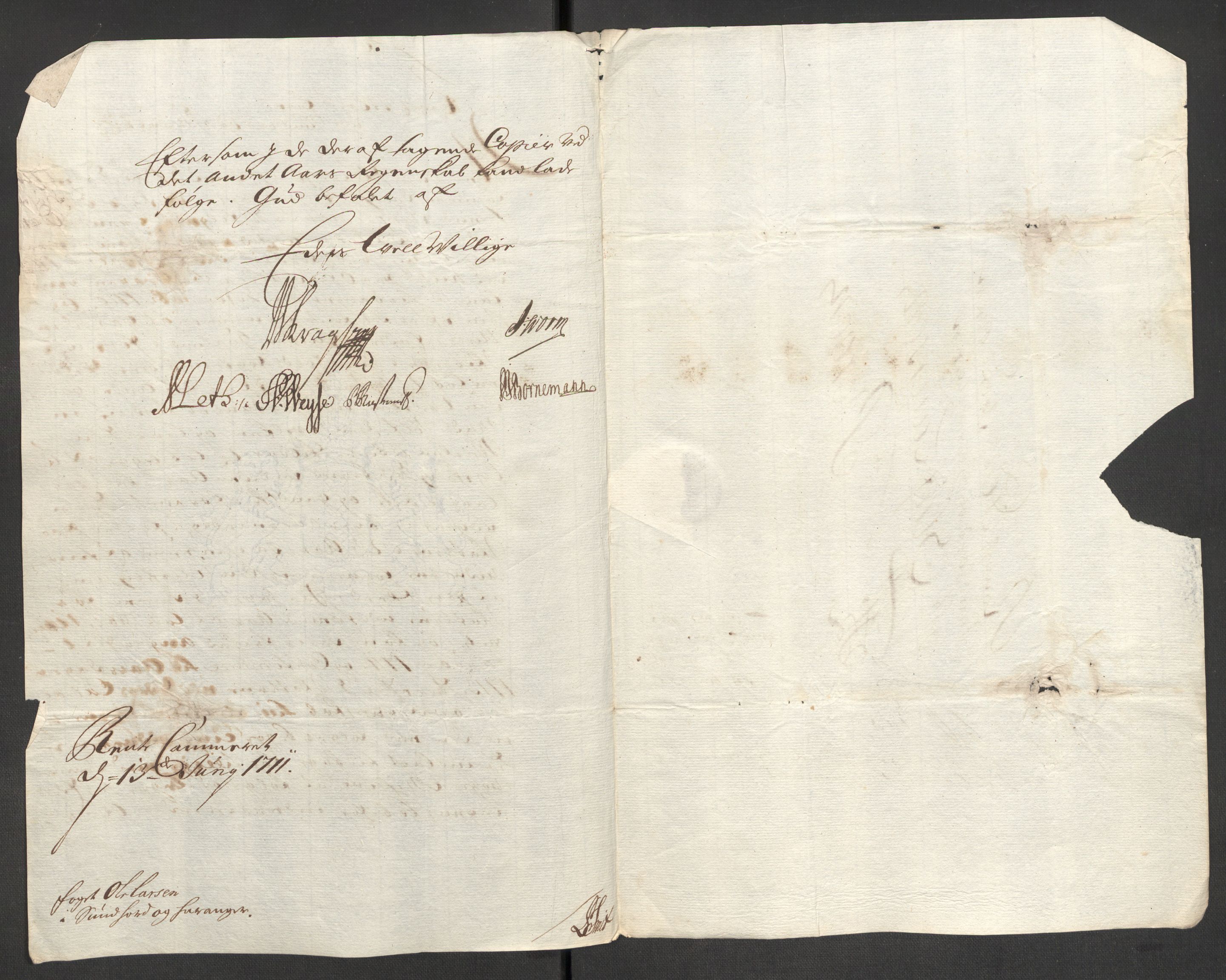 Rentekammeret inntil 1814, Reviderte regnskaper, Fogderegnskap, AV/RA-EA-4092/R48/L2987: Fogderegnskap Sunnhordland og Hardanger, 1711, p. 348