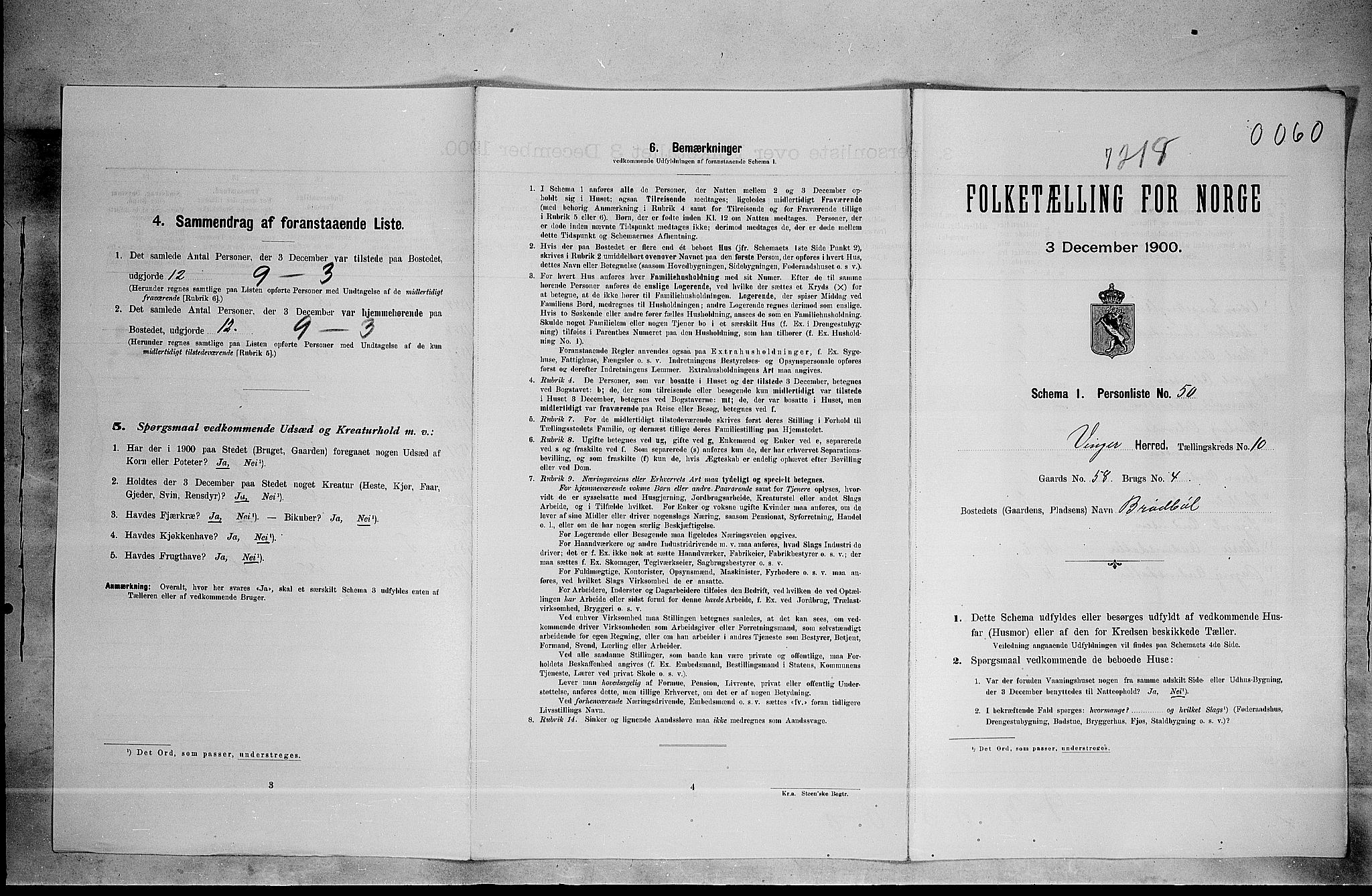 SAH, 1900 census for Vinger, 1900, p. 129