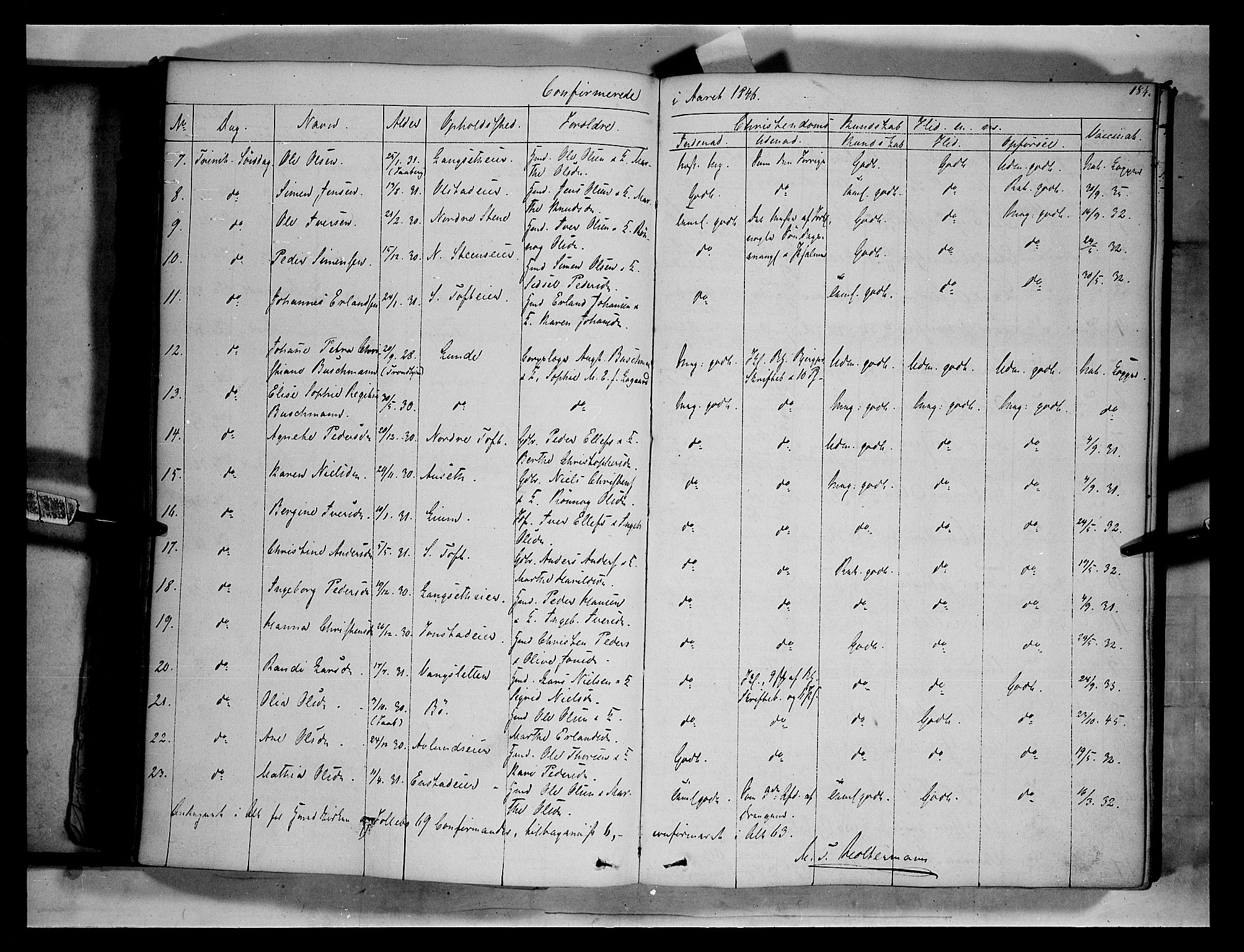 Gausdal prestekontor, SAH/PREST-090/H/Ha/Haa/L0007: Parish register (official) no. 7, 1840-1850, p. 184