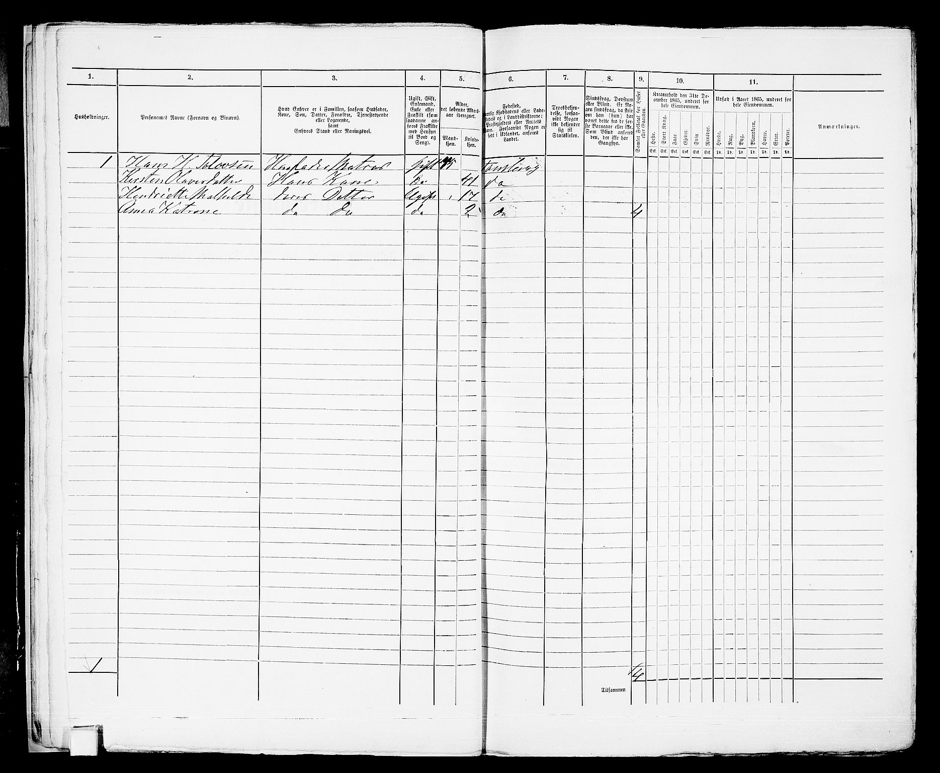 RA, 1865 census for Tønsberg, 1865, p. 25