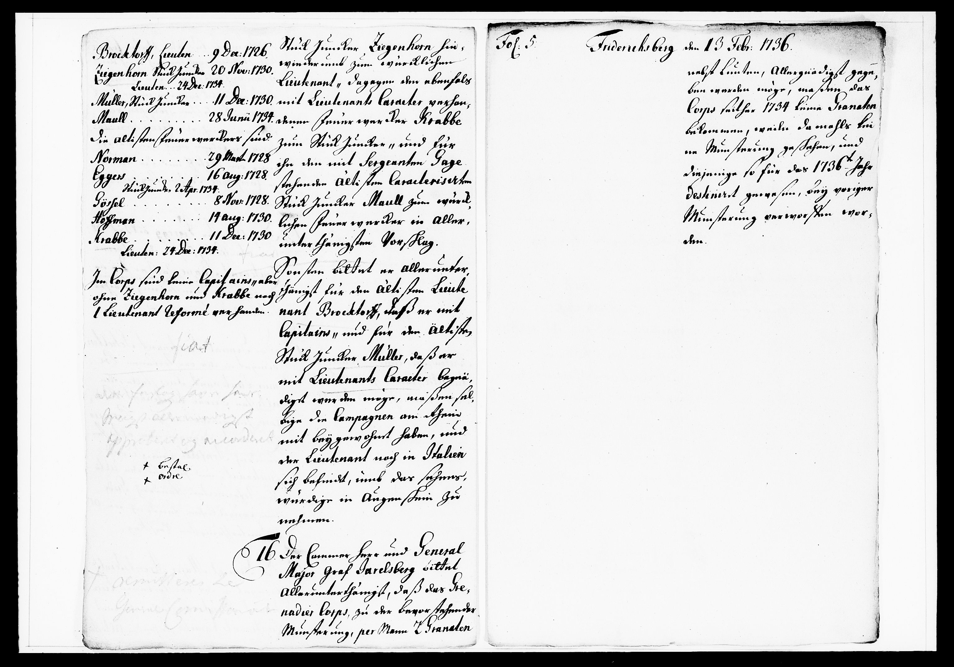Krigskollegiet, Krigskancelliet, DRA/A-0006/-/1130-1137: Refererede sager, 1736, p. 46