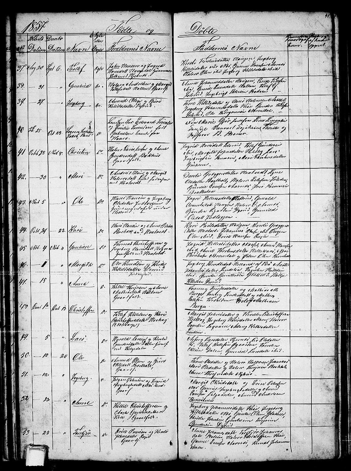 Sauherad kirkebøker, SAKO/A-298/G/Gb/L0001: Parish register (copy) no. II 1, 1845-1865, p. 41