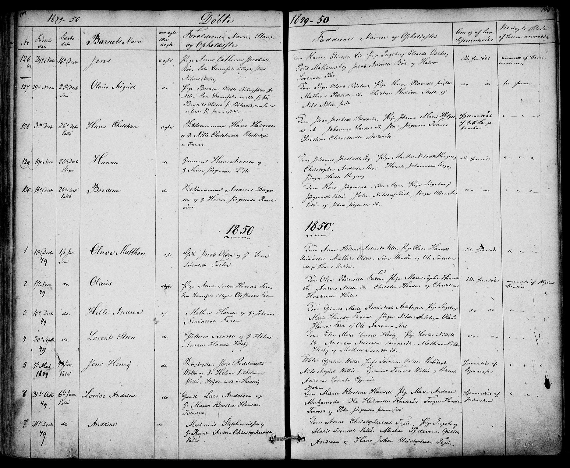Sem kirkebøker, SAKO/A-5/F/Fa/L0006: Parish register (official) no. I 6, 1843-1855, p. 107-108