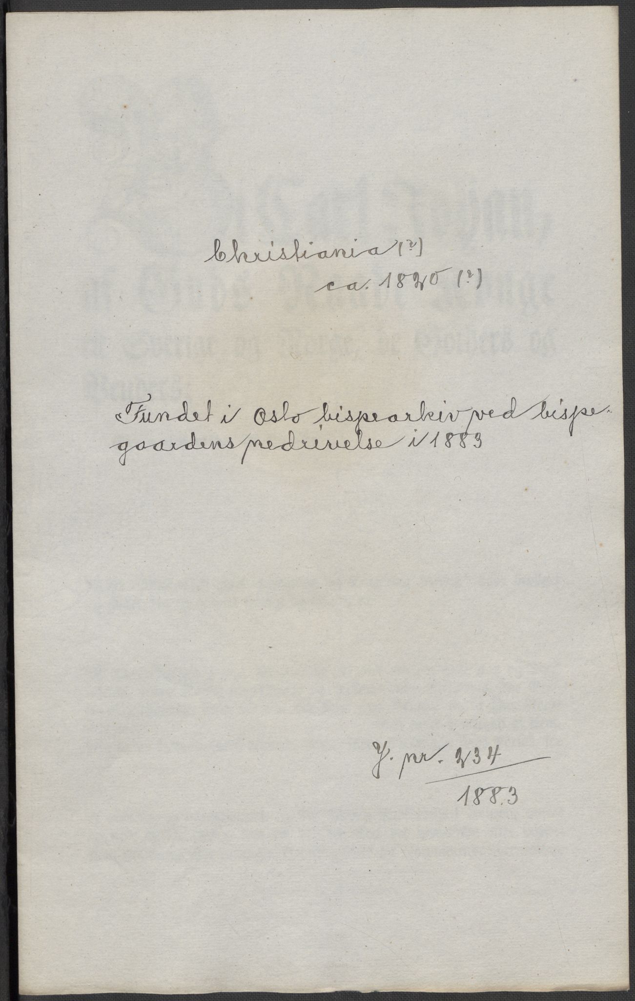 Riksarkivets diplomsamling, RA/EA-5965/F15/L0010: Prestearkiv - Akershus og Hedmark, 1577-1821, p. 69