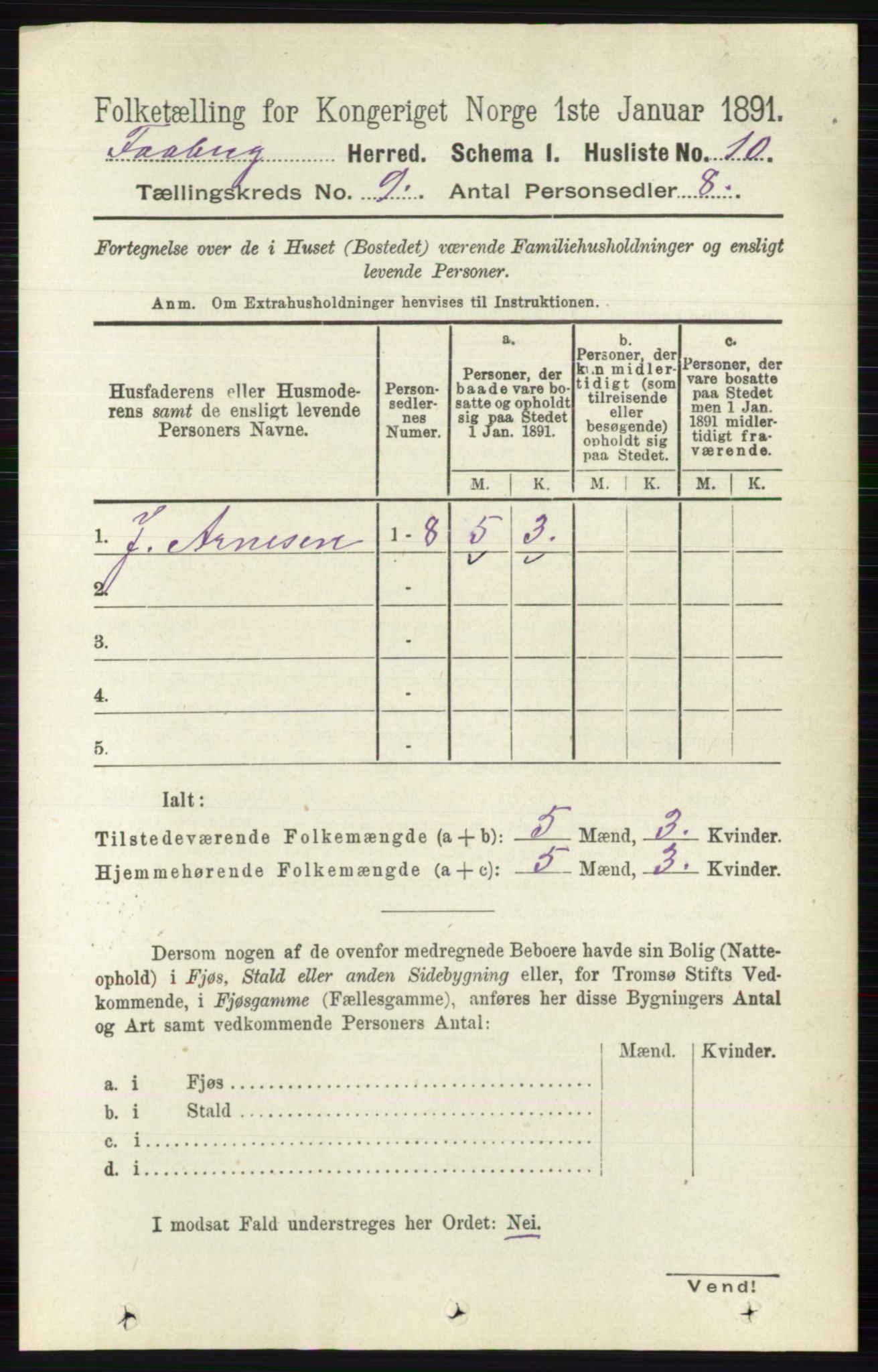 RA, 1891 census for 0524 Fåberg, 1891, p. 3858