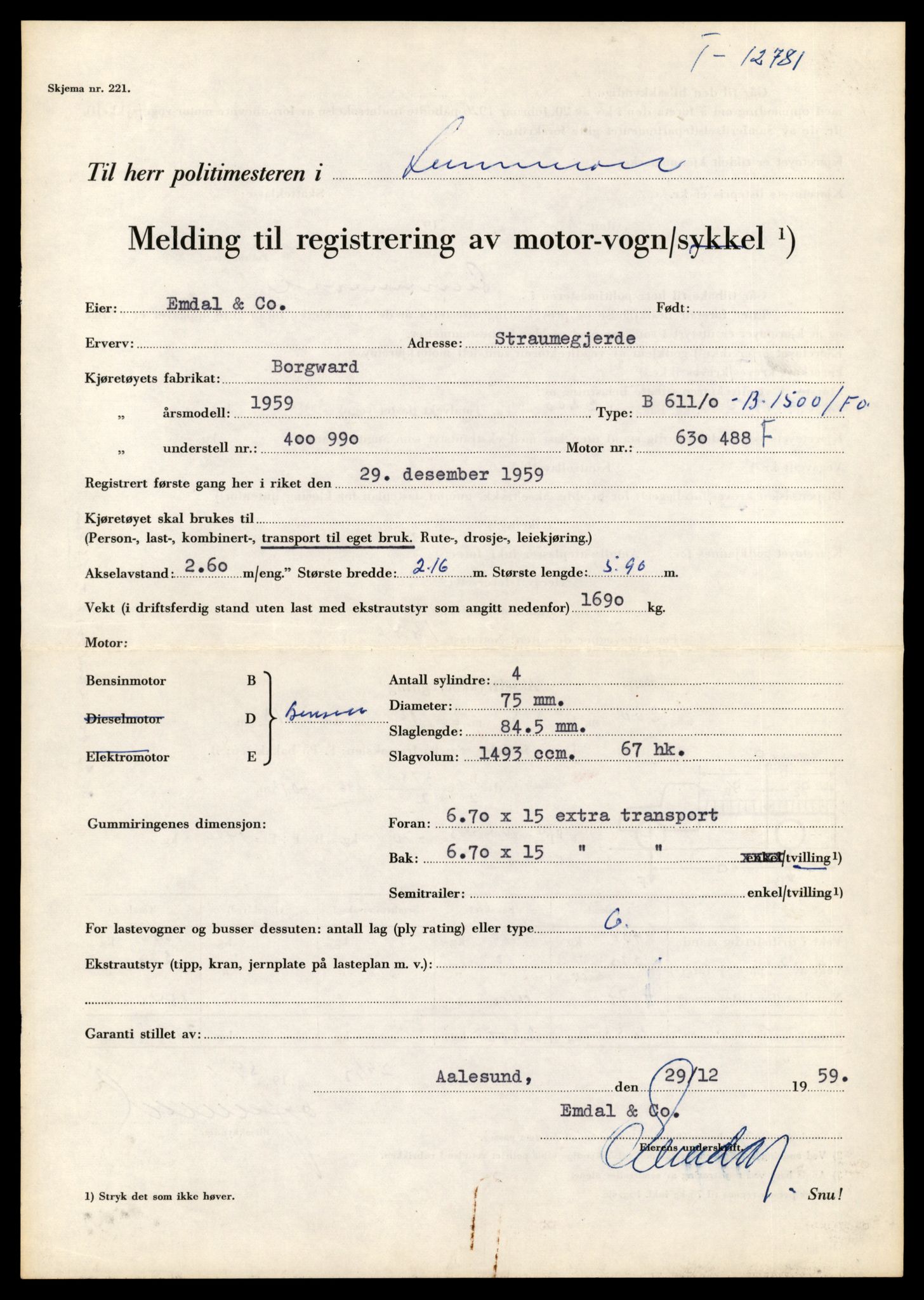 Møre og Romsdal vegkontor - Ålesund trafikkstasjon, AV/SAT-A-4099/F/Fe/L0035: Registreringskort for kjøretøy T 12653 - T 12829, 1927-1998, p. 2172