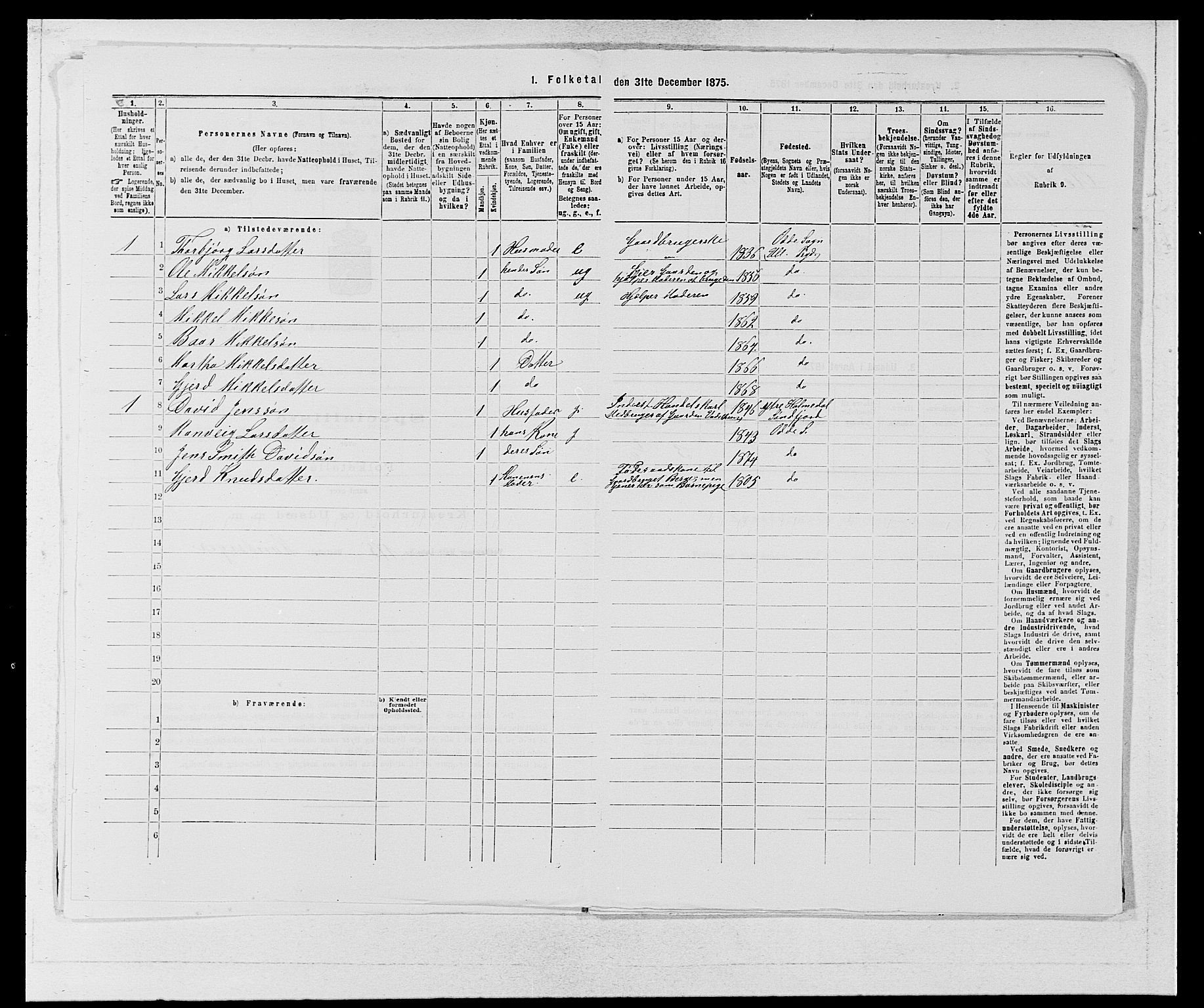 SAB, 1875 census for 1230P Ullensvang, 1875, p. 392