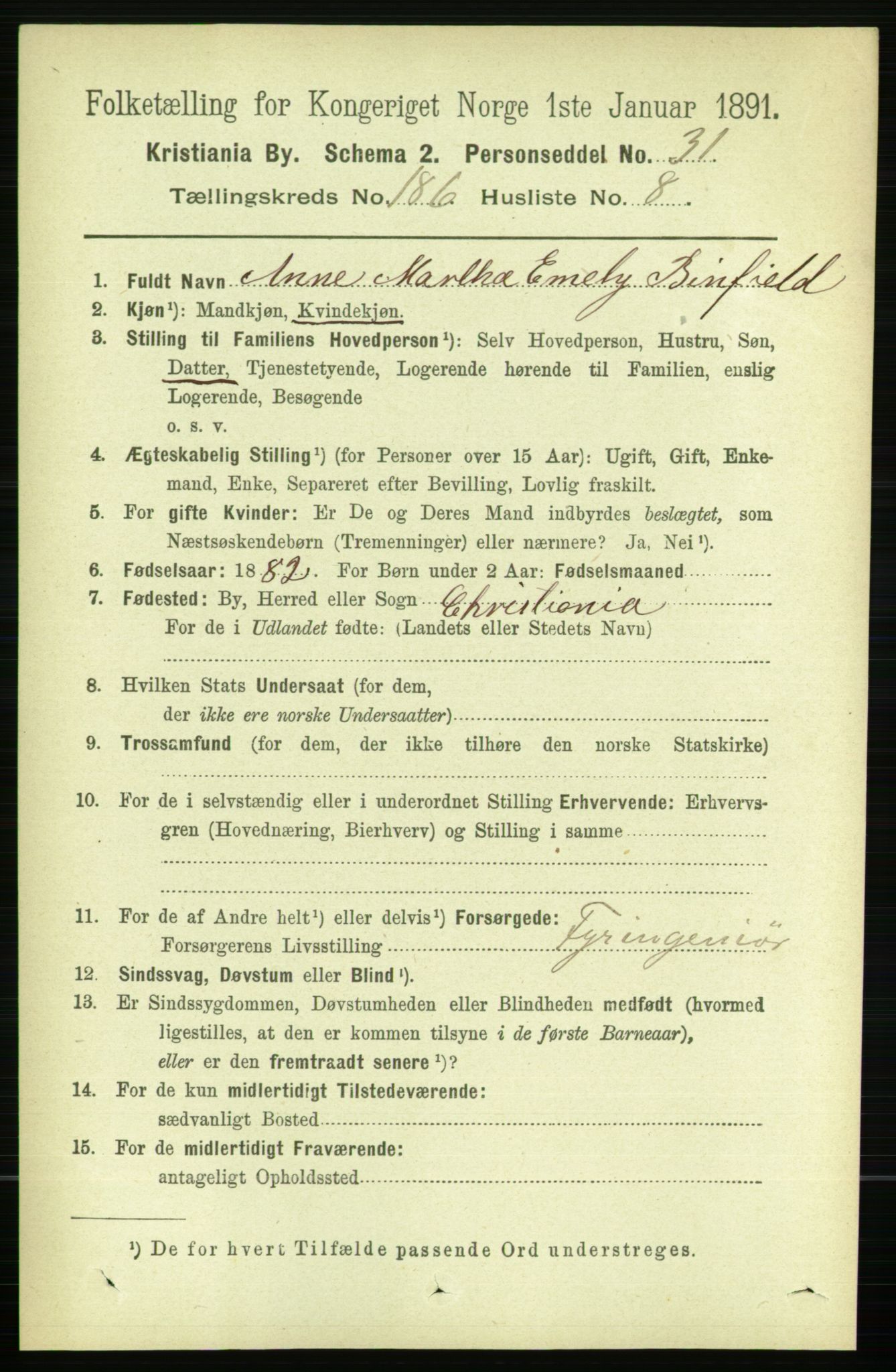 RA, 1891 census for 0301 Kristiania, 1891, p. 111714