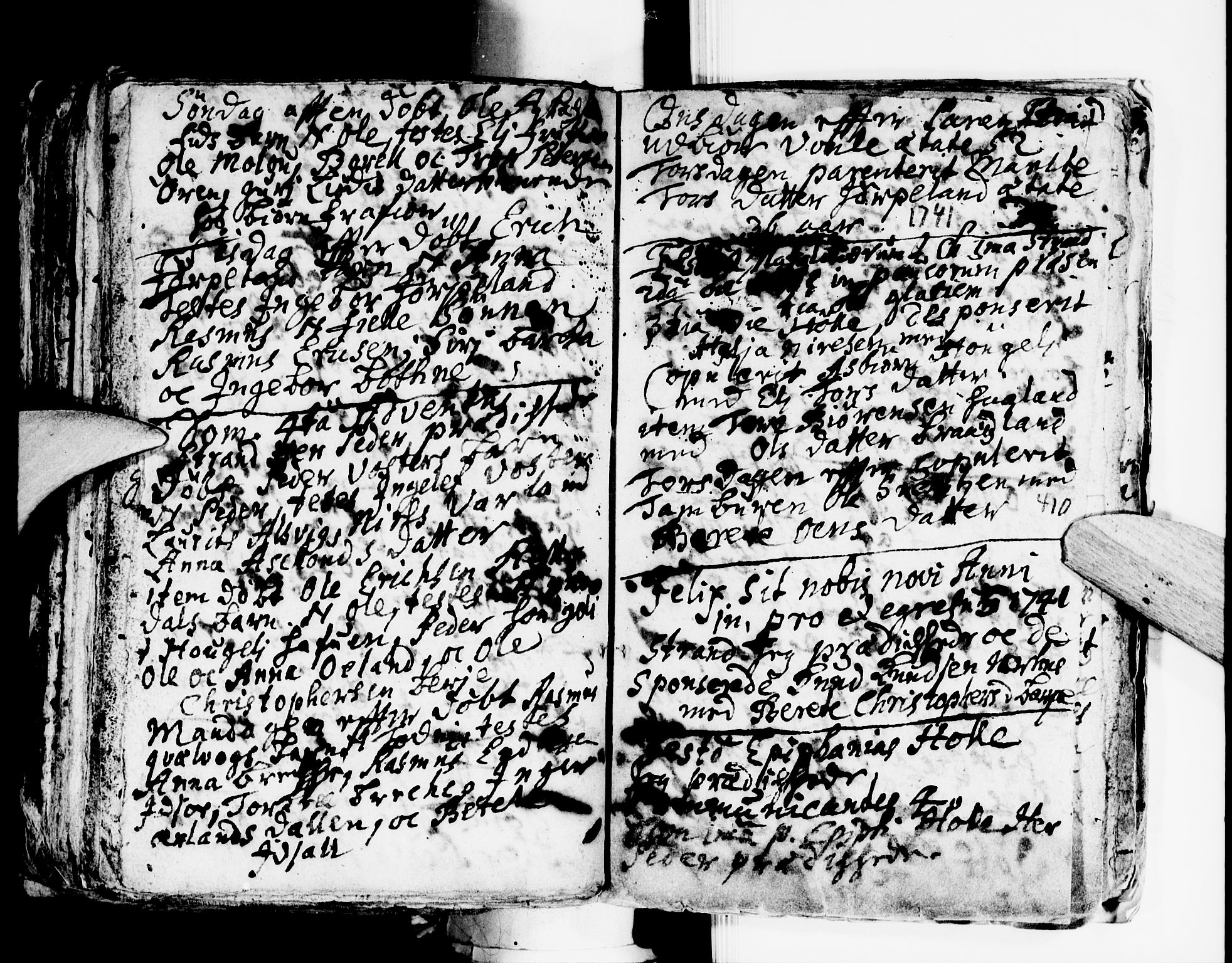 Strand sokneprestkontor, SAST/A-101828/H/Ha/Haa/L0001: Parish register (official) no. A 1, 1702-1745, p. 410