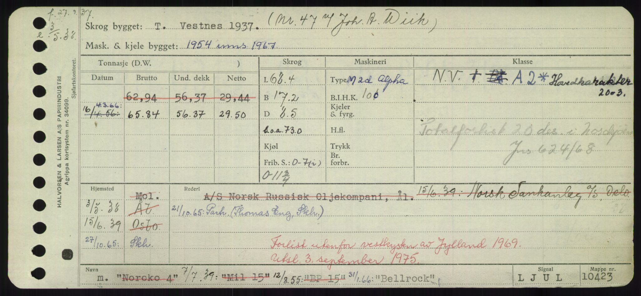 Sjøfartsdirektoratet med forløpere, Skipsmålingen, AV/RA-S-1627/H/Hd/L0003: Fartøy, B-Bev, p. 537