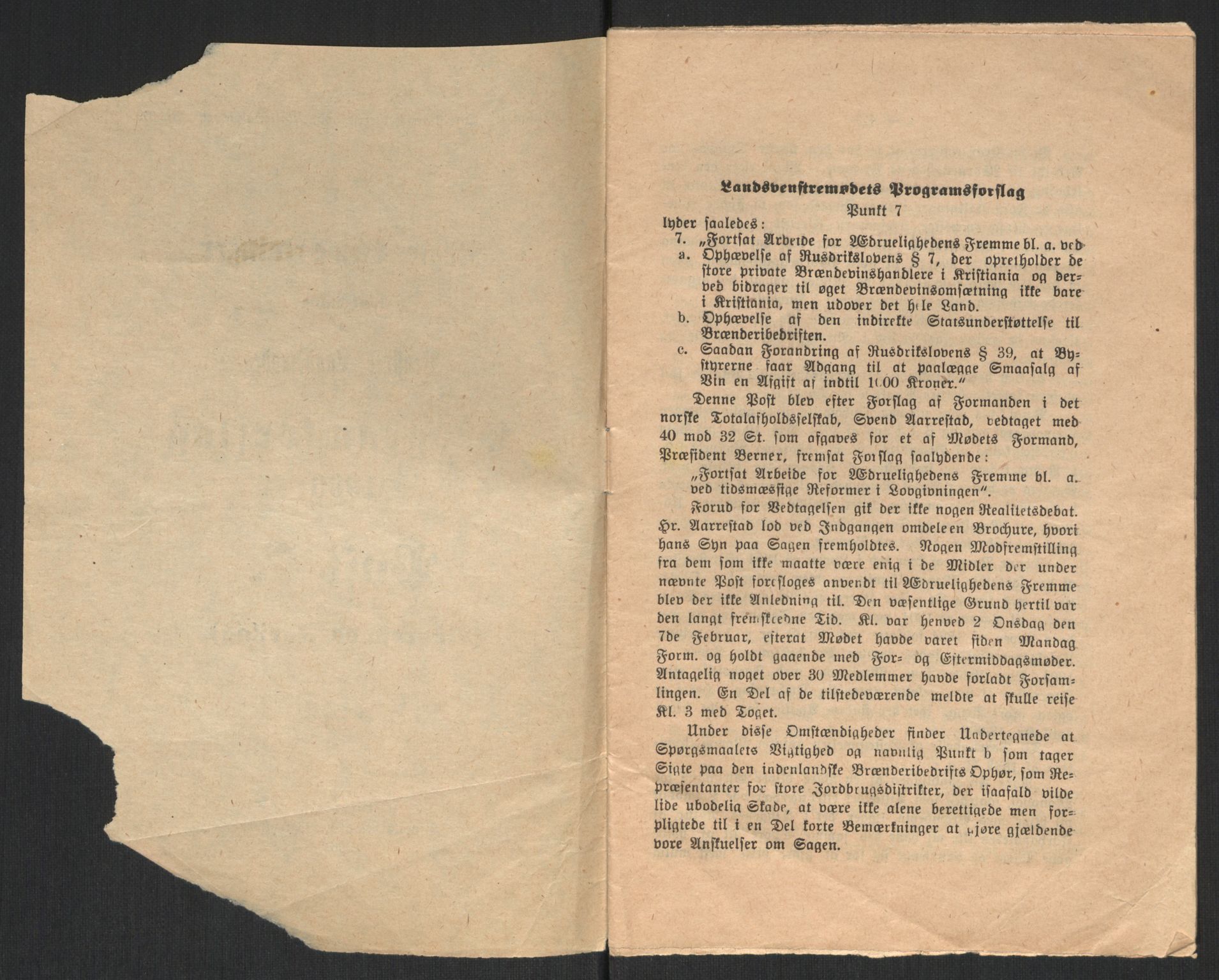 Venstres Hovedorganisasjon, RA/PA-0876/X/L0001: De eldste skrifter, 1860-1936, p. 816