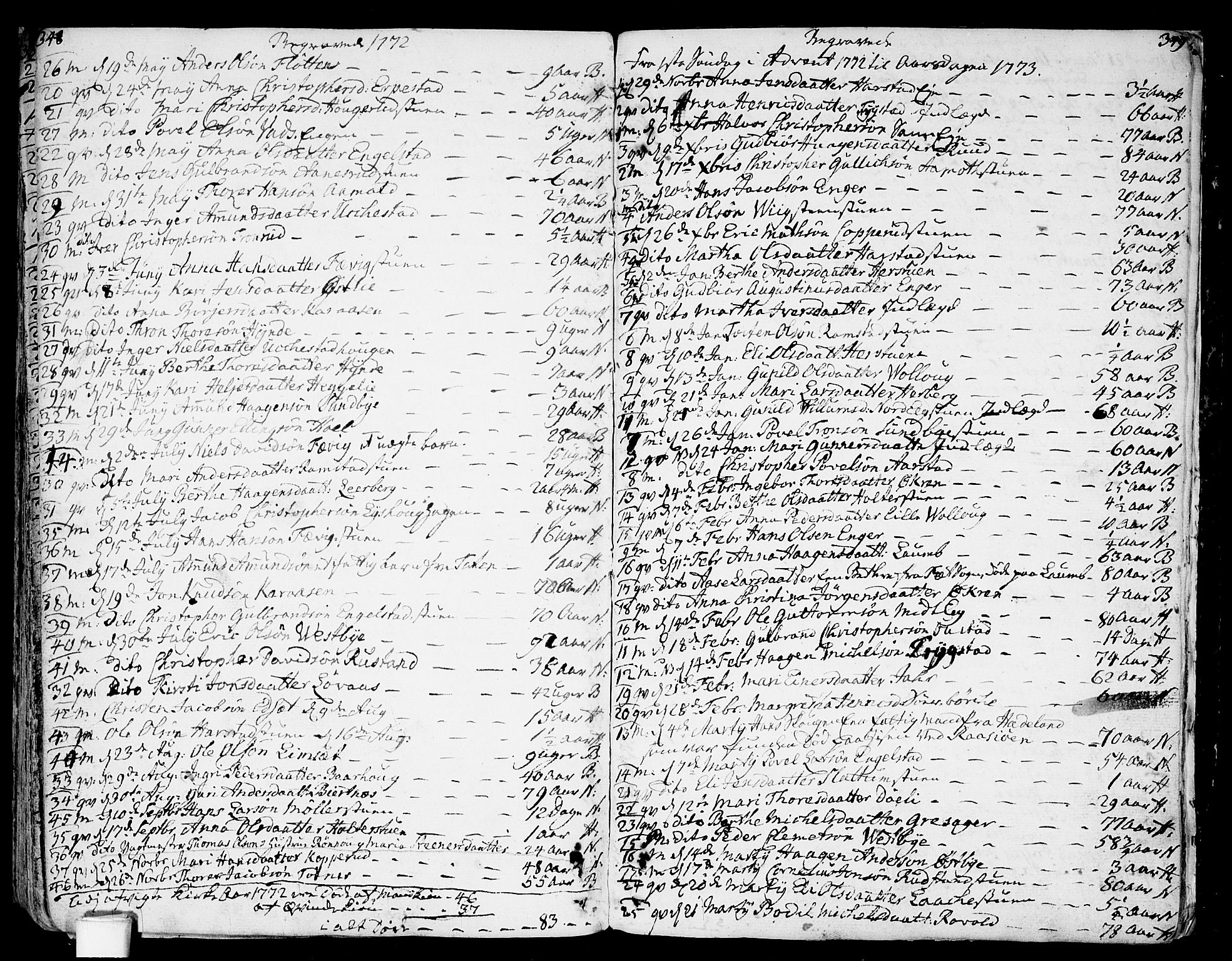 Nannestad prestekontor Kirkebøker, SAO/A-10414a/F/Fa/L0007: Parish register (official) no. I 7, 1754-1791, p. 348-349