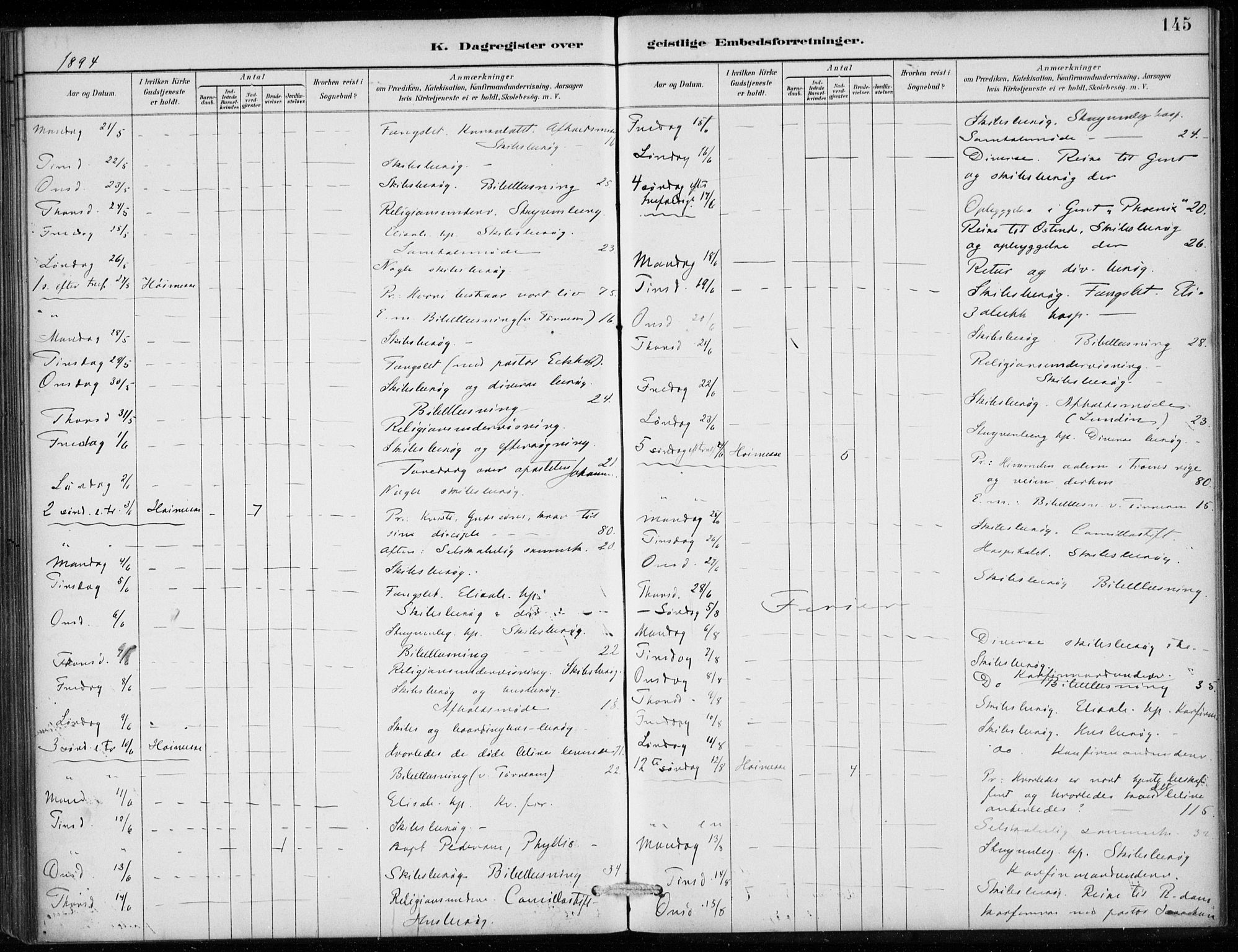 Den norske sjømannsmisjon i utlandet/Antwerpen, AV/SAB-SAB/PA-0105/H/Ha/L0002: Parish register (official) no. A 2, 1887-1913, p. 145