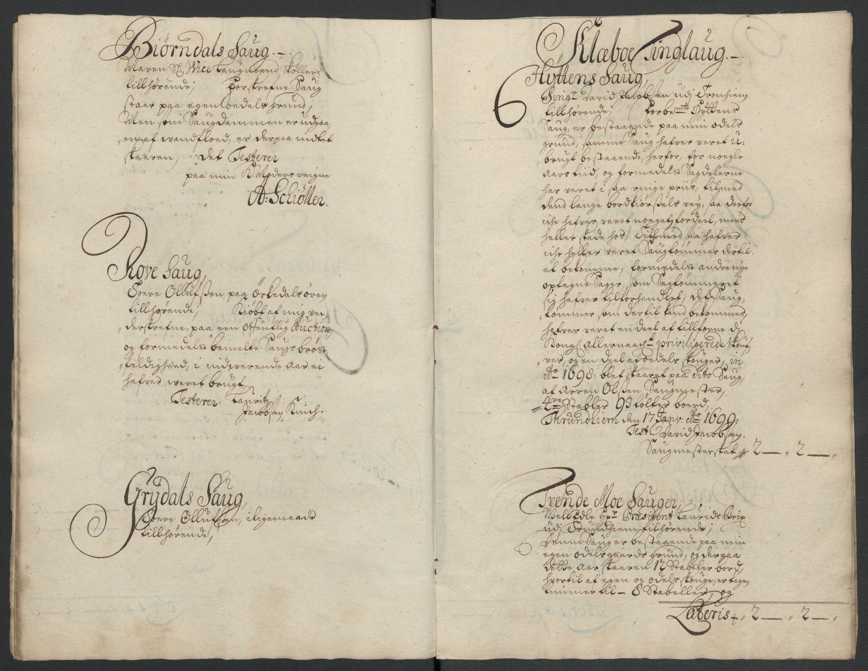 Rentekammeret inntil 1814, Reviderte regnskaper, Fogderegnskap, RA/EA-4092/R61/L4107: Fogderegnskap Strinda og Selbu, 1698-1700, p. 86