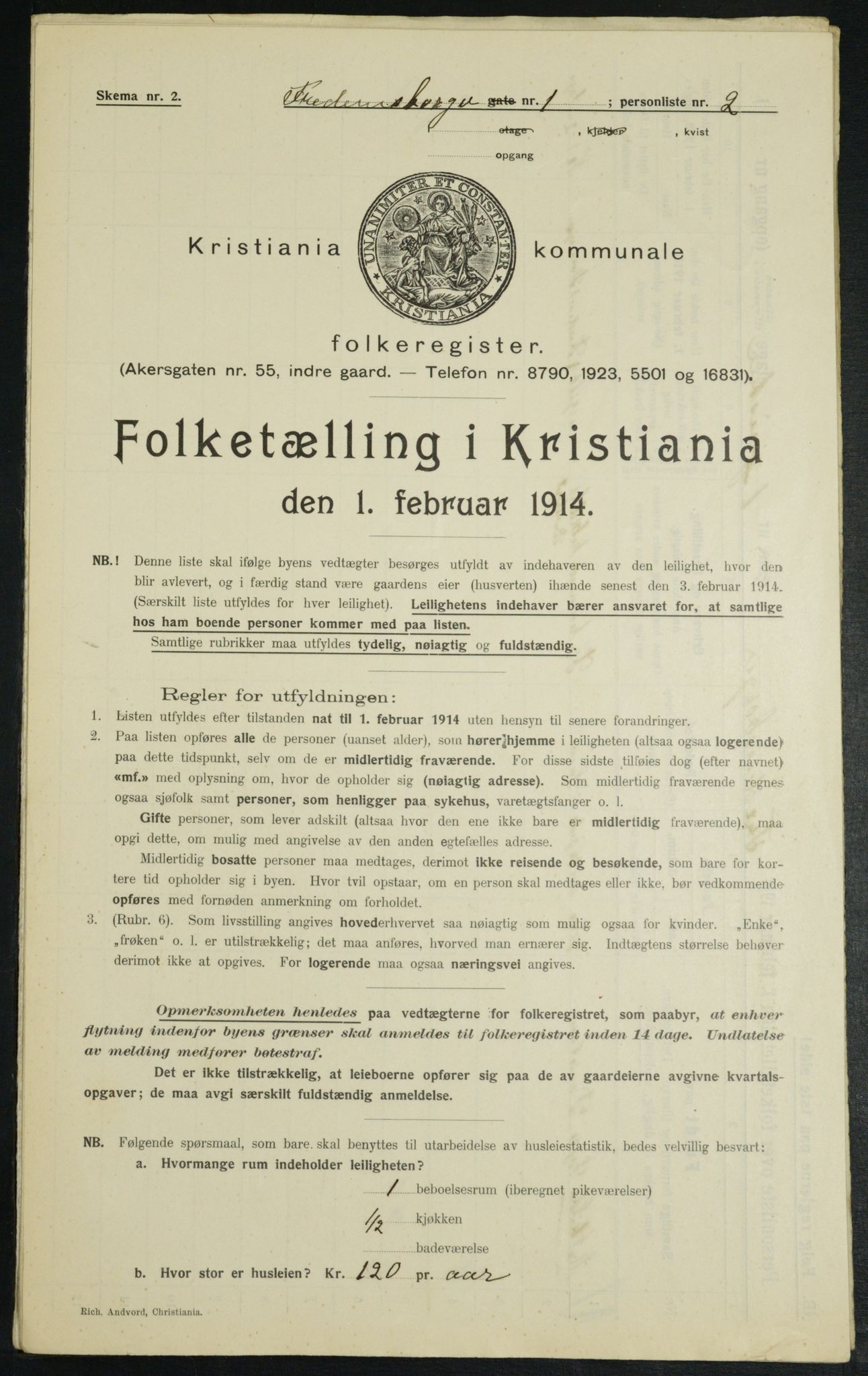 OBA, Municipal Census 1914 for Kristiania, 1914, p. 25641