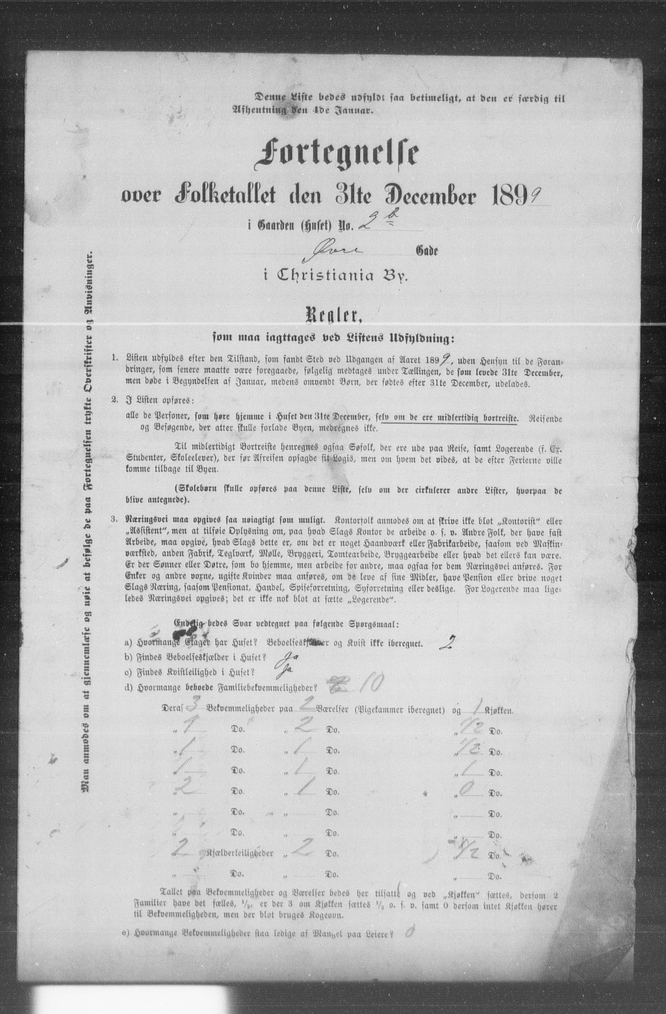 OBA, Municipal Census 1899 for Kristiania, 1899, p. 16598