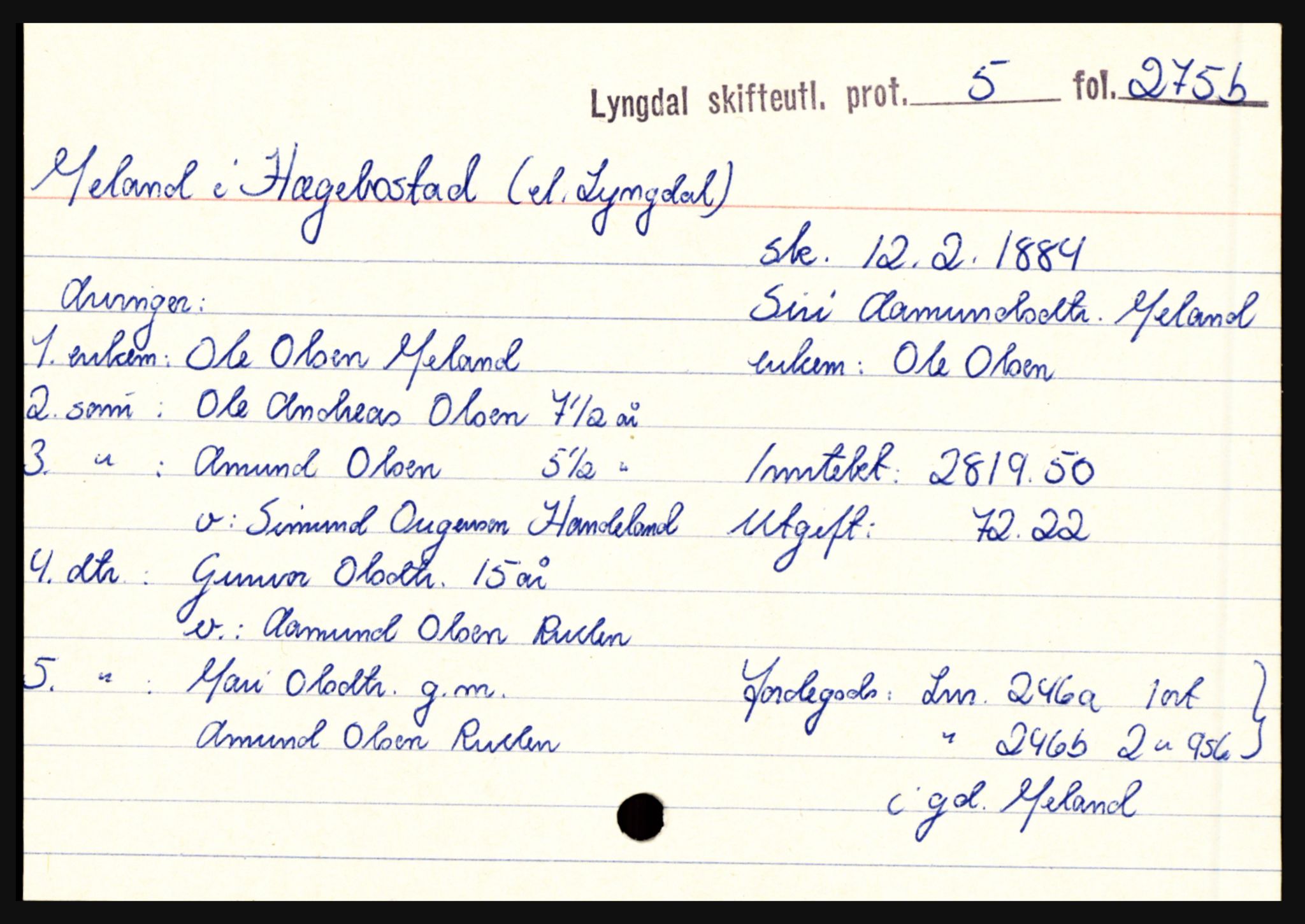 Lyngdal sorenskriveri, AV/SAK-1221-0004/H, p. 7623