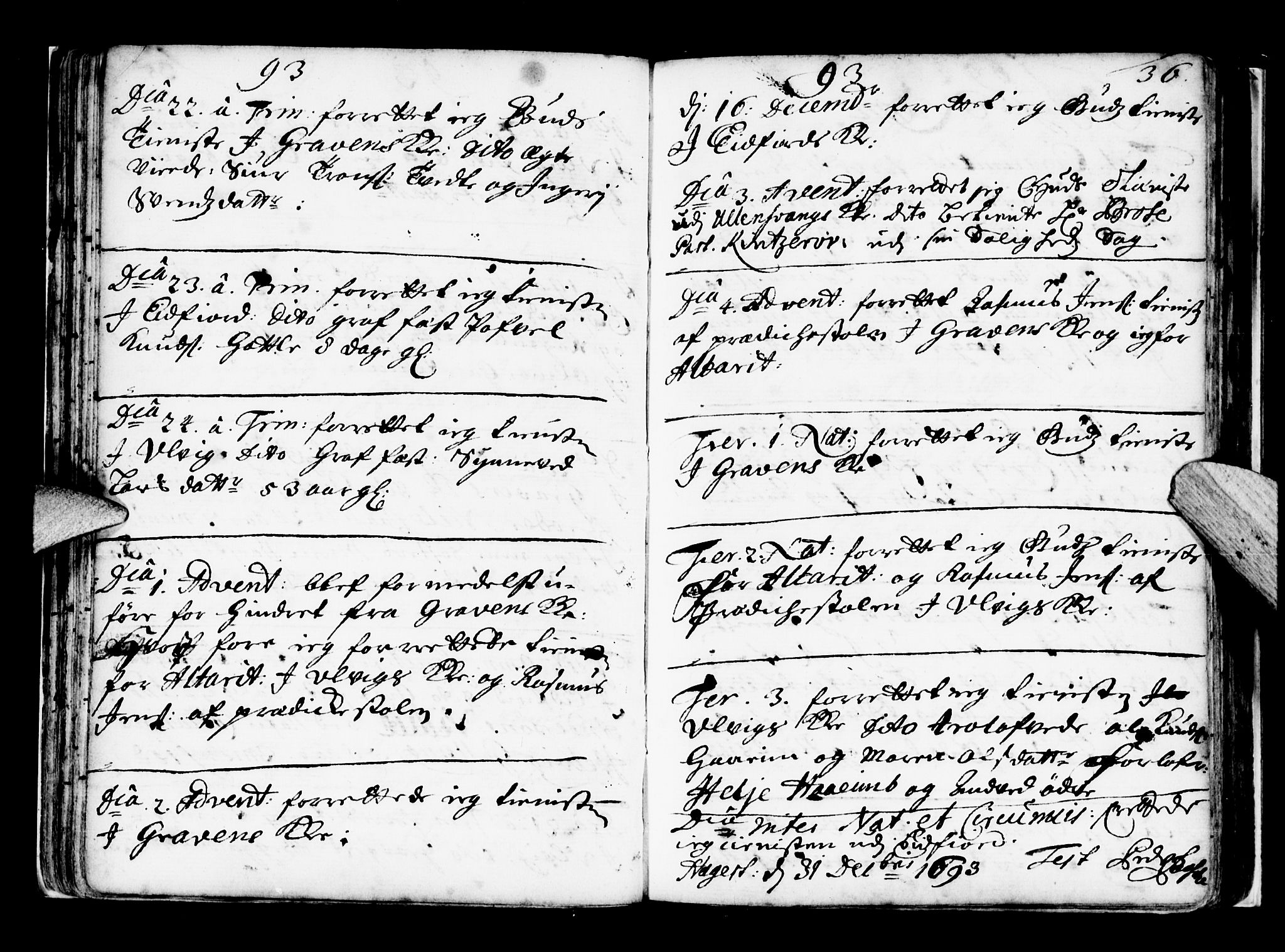 Ulvik sokneprestembete, SAB/A-78801/H/Haa: Parish register (official) no. A 2, 1689-1706, p. 36