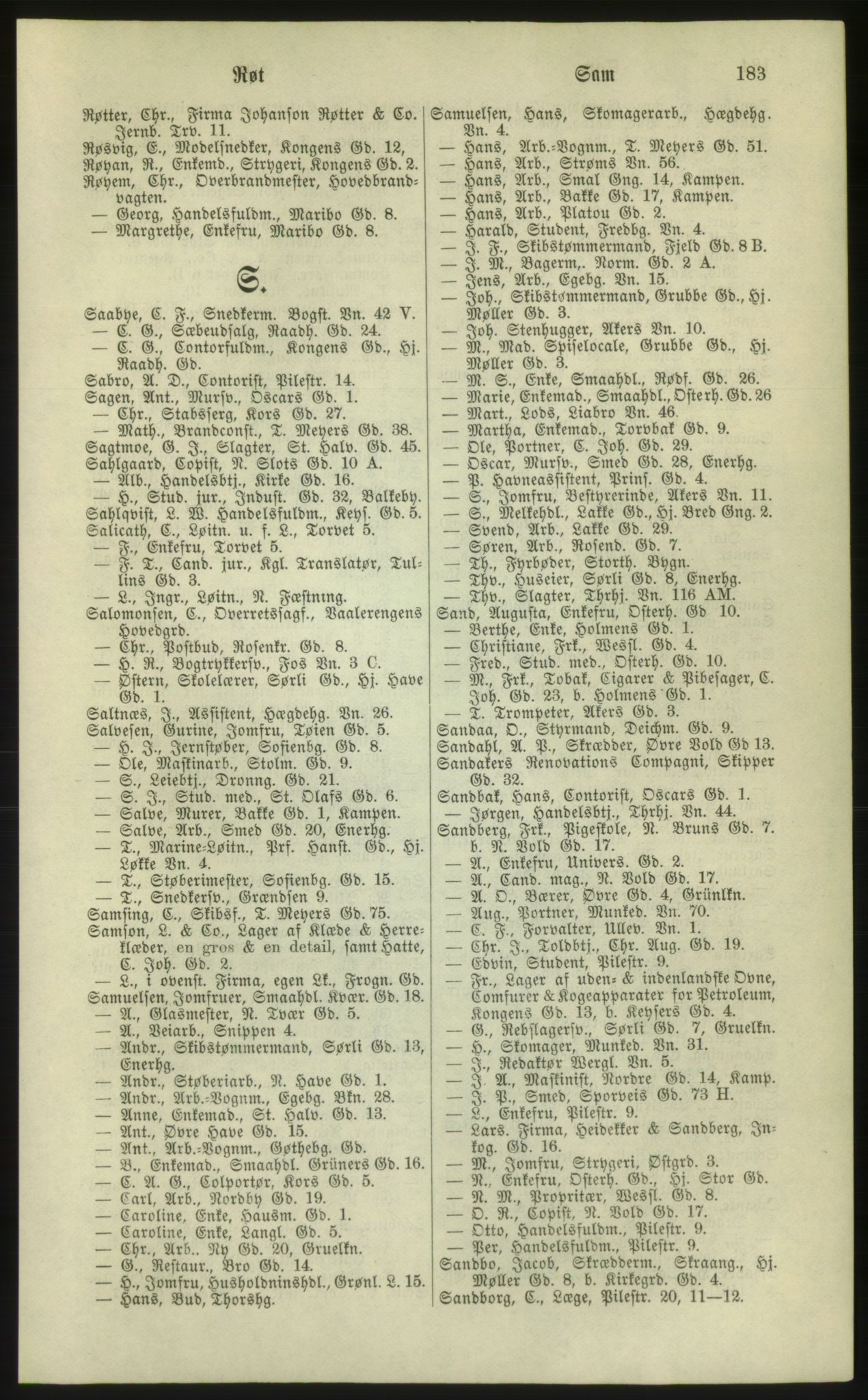 Kristiania/Oslo adressebok, PUBL/-, 1881, p. 183