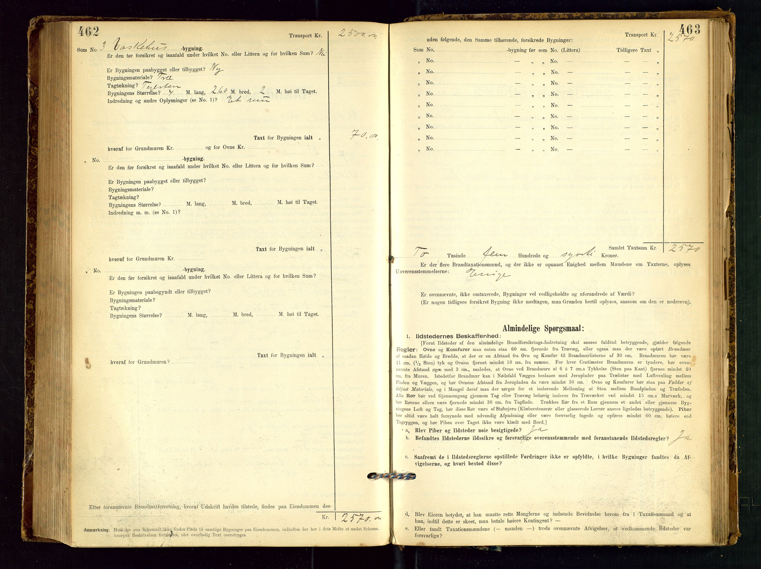 Vikedal lensmannskontor, SAST/A-100179/Gob/L0004: Branntakstprotokoll, 1894-1952, p. 462-463