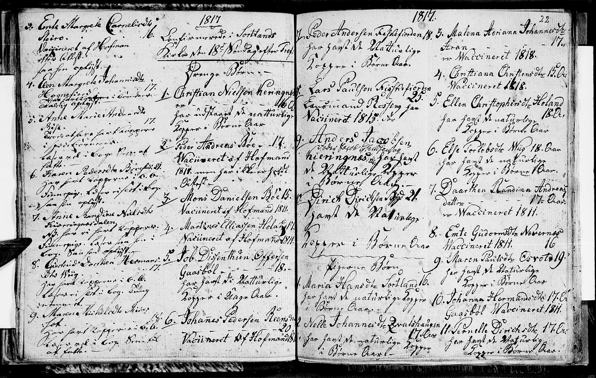 Ministerialprotokoller, klokkerbøker og fødselsregistre - Nordland, SAT/A-1459/895/L1368: Parish register (official) no. 895A03, 1812-1818, p. 22
