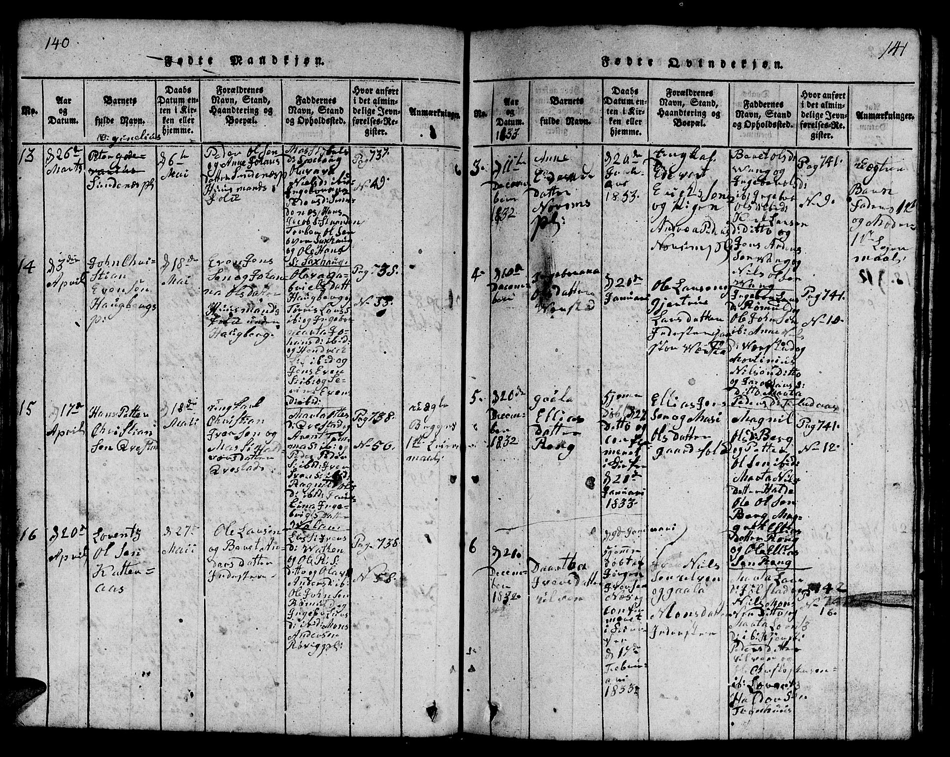 Ministerialprotokoller, klokkerbøker og fødselsregistre - Nord-Trøndelag, SAT/A-1458/730/L0298: Parish register (copy) no. 730C01, 1816-1849, p. 140-141