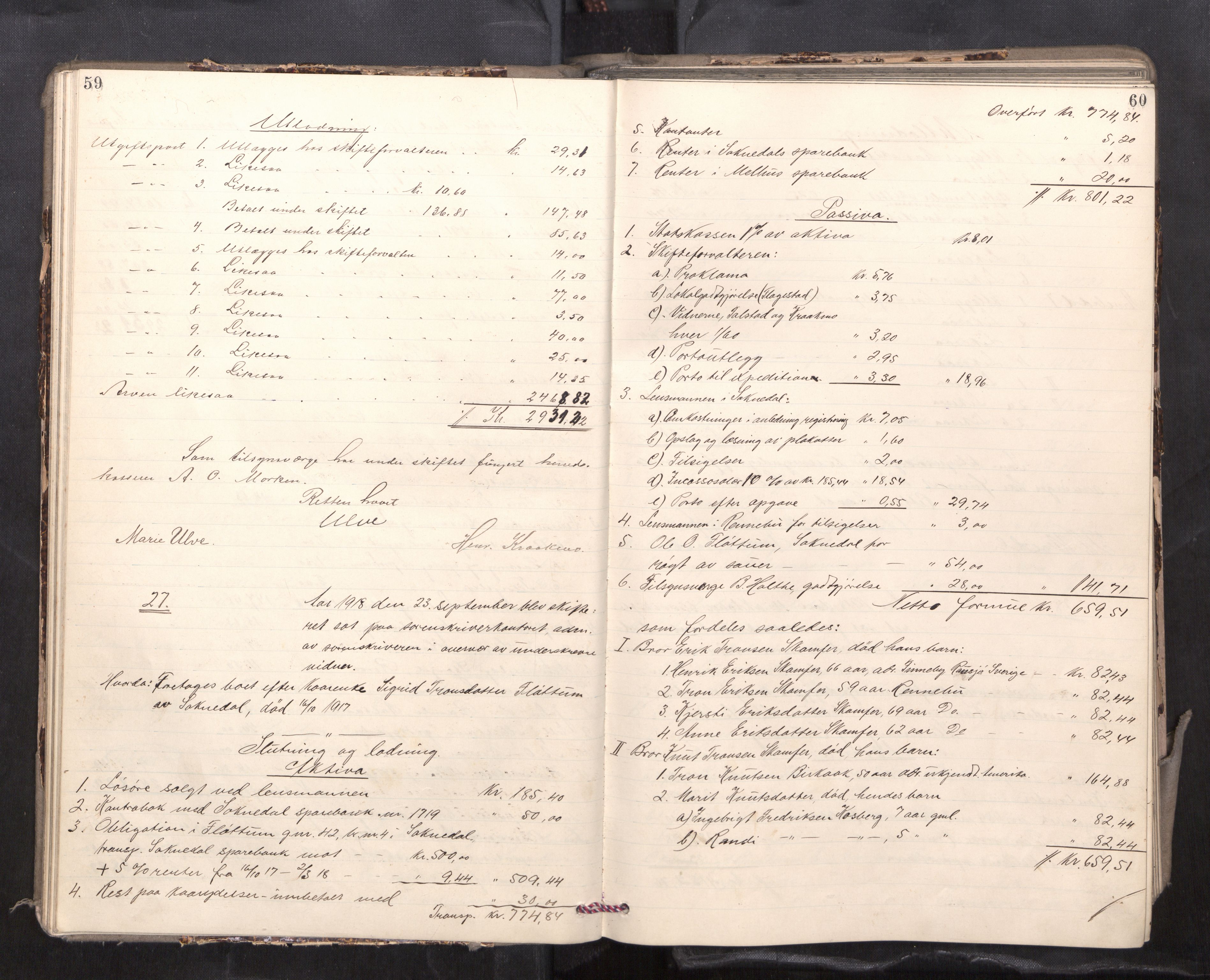 Gauldal sorenskriveri, AV/SAT-A-0014/1/3/3A/L0018: Skifteslutningsprotokoll  5, 1917-1924, p. 59-60
