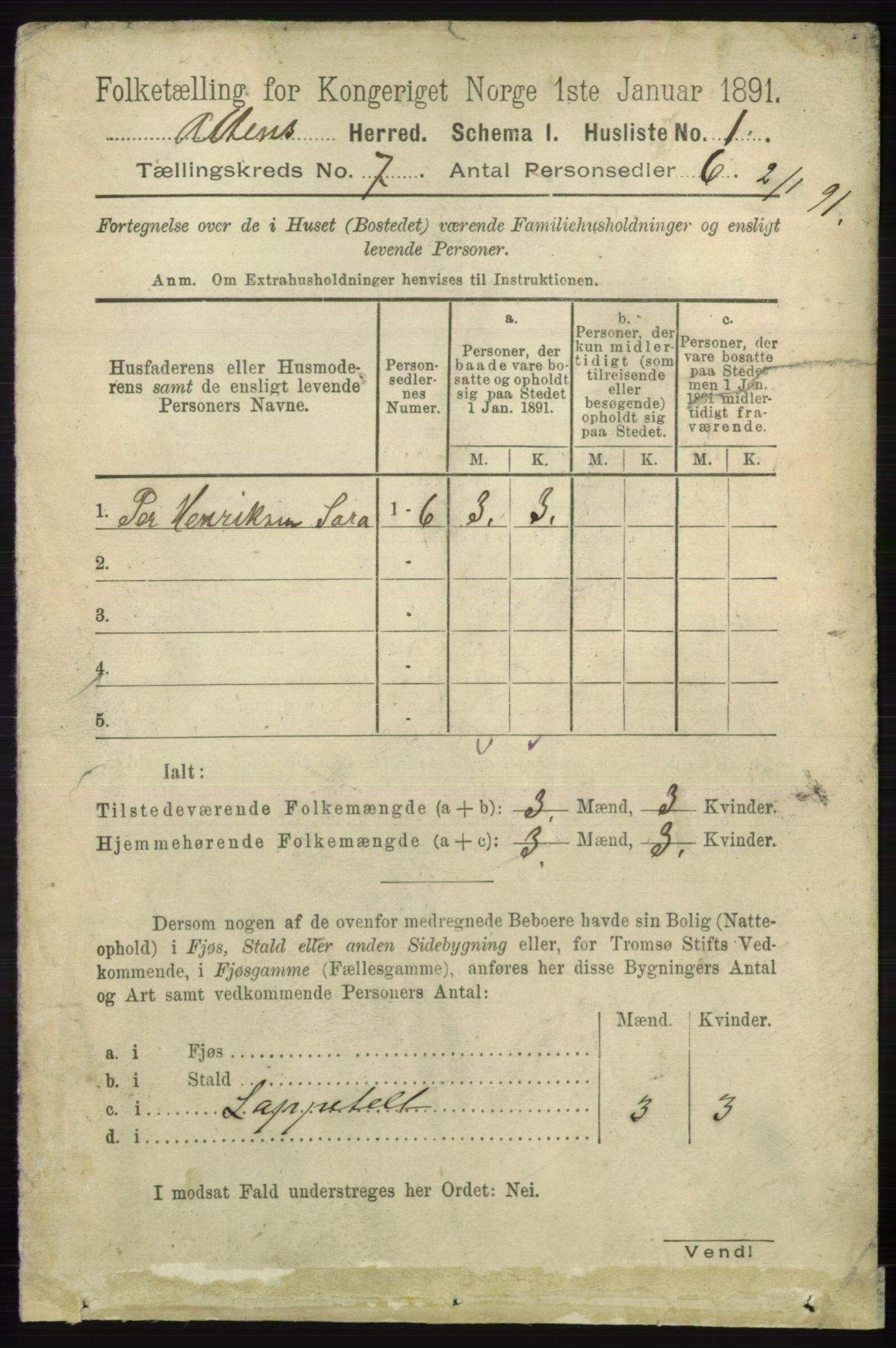 RA, 1891 census for 2012 Alta, 1891, p. 2040