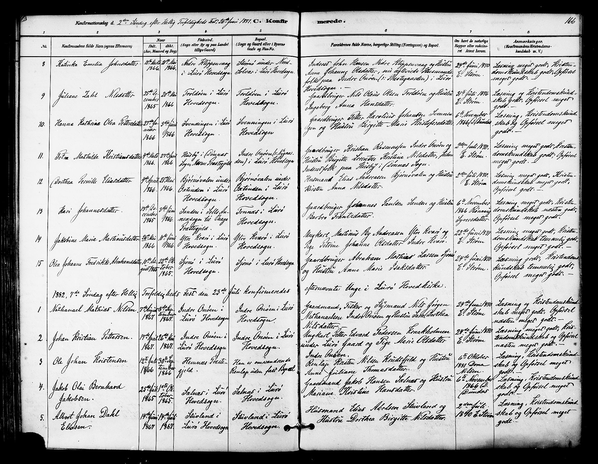 Ministerialprotokoller, klokkerbøker og fødselsregistre - Nordland, SAT/A-1459/839/L0568: Parish register (official) no. 839A05, 1880-1902, p. 166