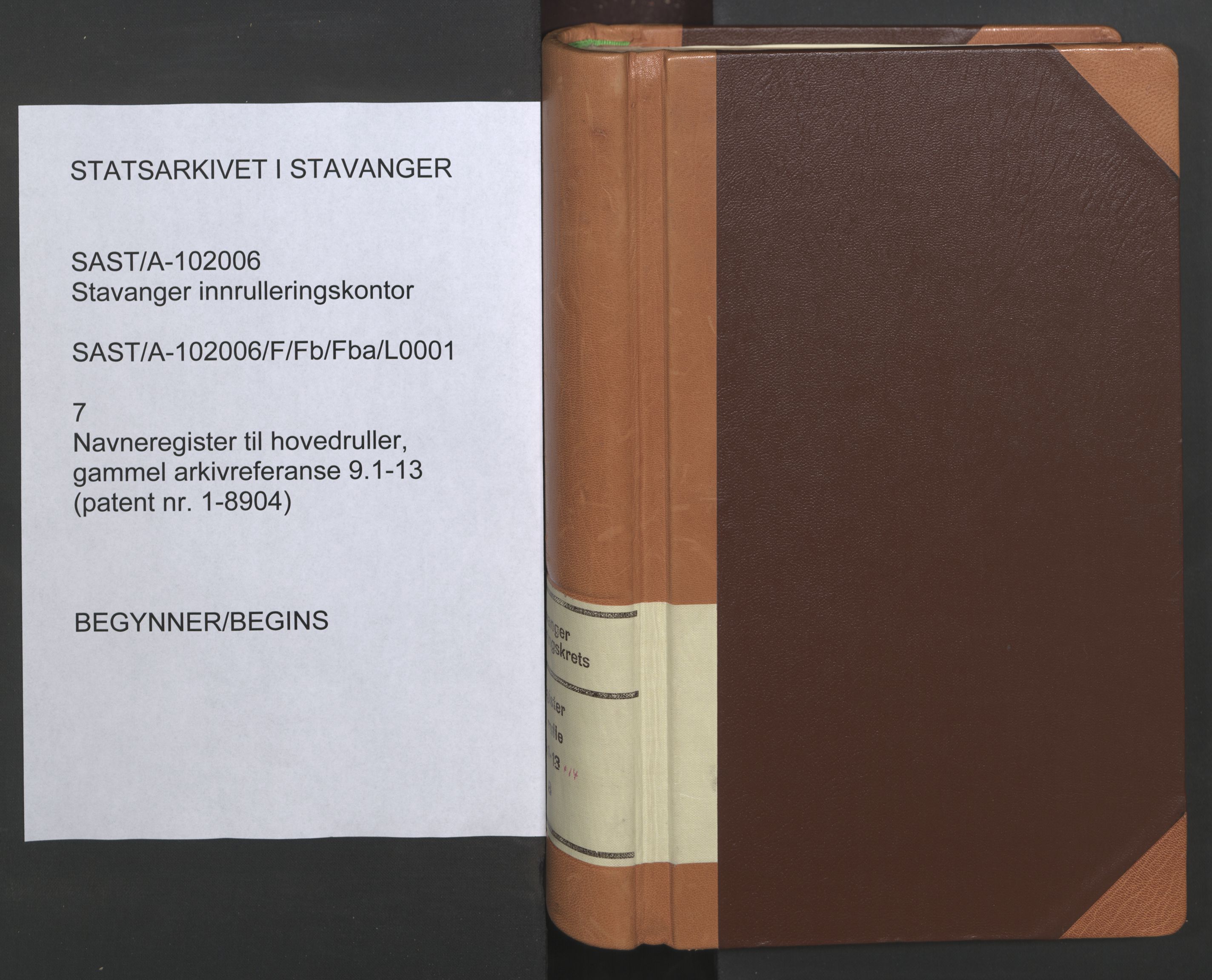 Stavanger sjømannskontor, AV/SAST-A-102006/F/Fb/Fba/L0001: Navneregister sjøfartsruller, 1860-1948, p. 1