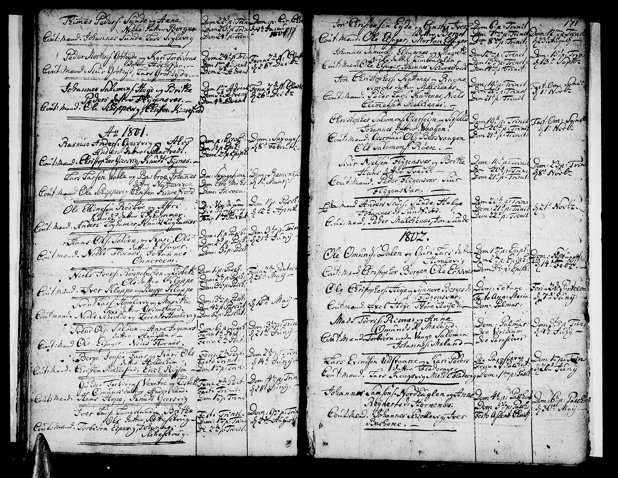 Tysnes sokneprestembete, SAB/A-78601/H/Haa: Parish register (official) no. A 2 /1, 1732-1804, p. 171