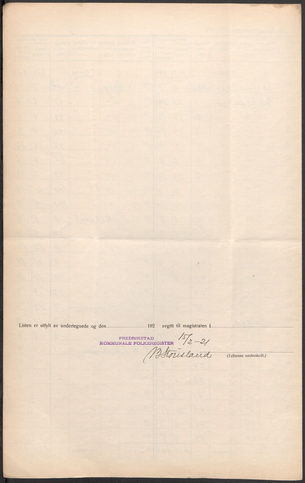 SAO, 1920 census for Fredrikstad, 1920, p. 16