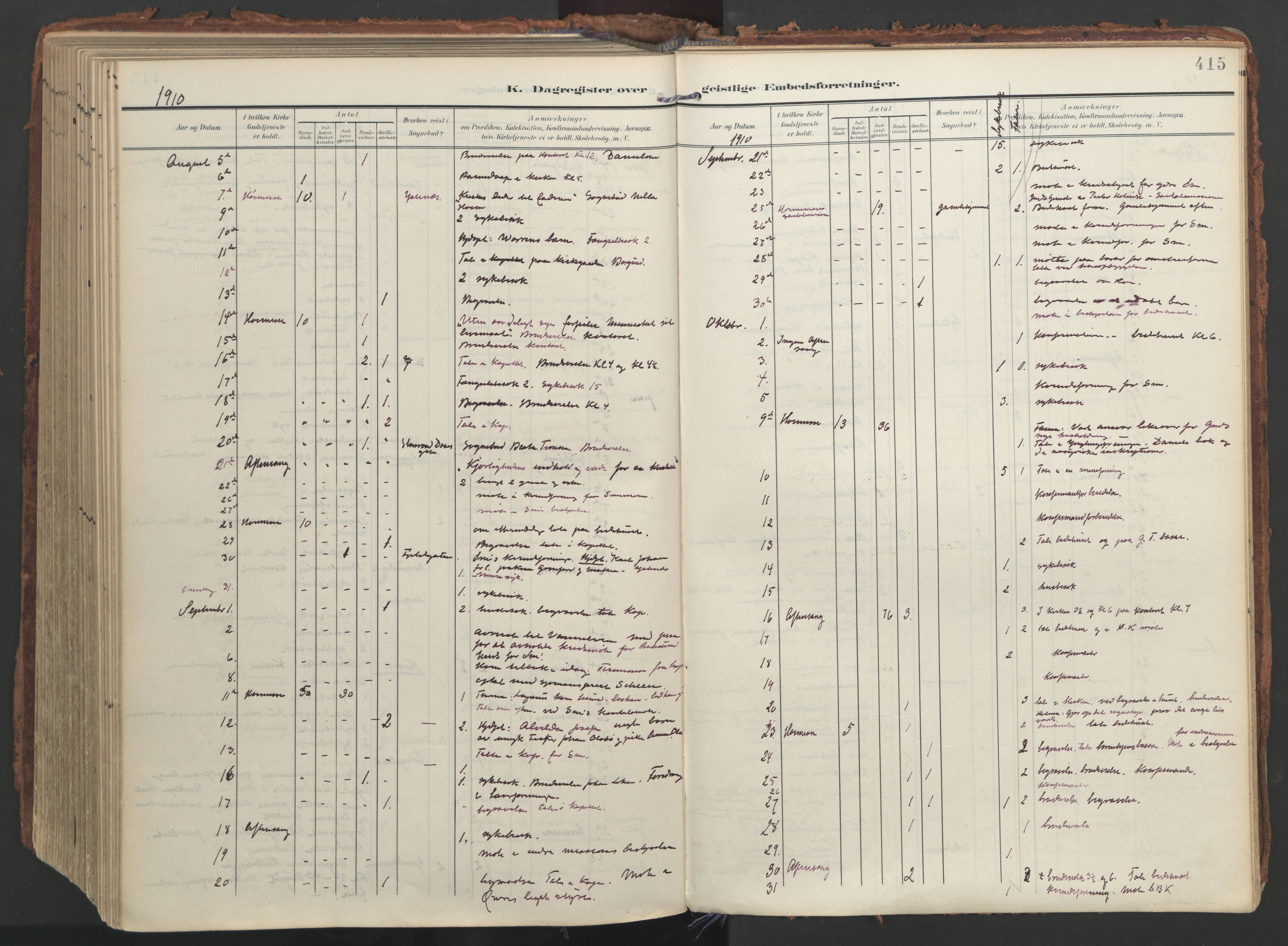 Ministerialprotokoller, klokkerbøker og fødselsregistre - Møre og Romsdal, SAT/A-1454/529/L0459: Parish register (official) no. 529A09, 1904-1917, p. 415