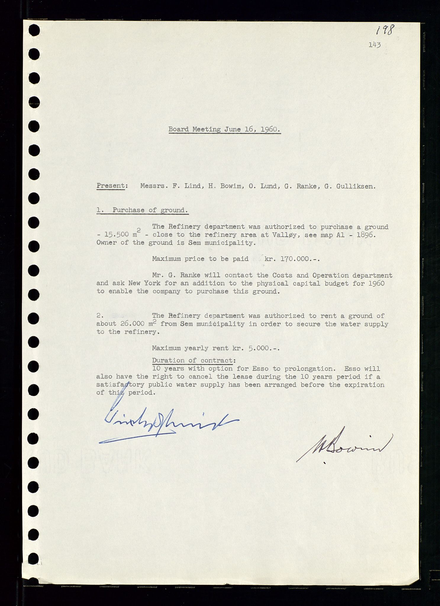 Pa 0982 - Esso Norge A/S, AV/SAST-A-100448/A/Aa/L0001/0002: Den administrerende direksjon Board minutes (styrereferater) / Den administrerende direksjon Board minutes (styrereferater), 1960-1961, p. 34