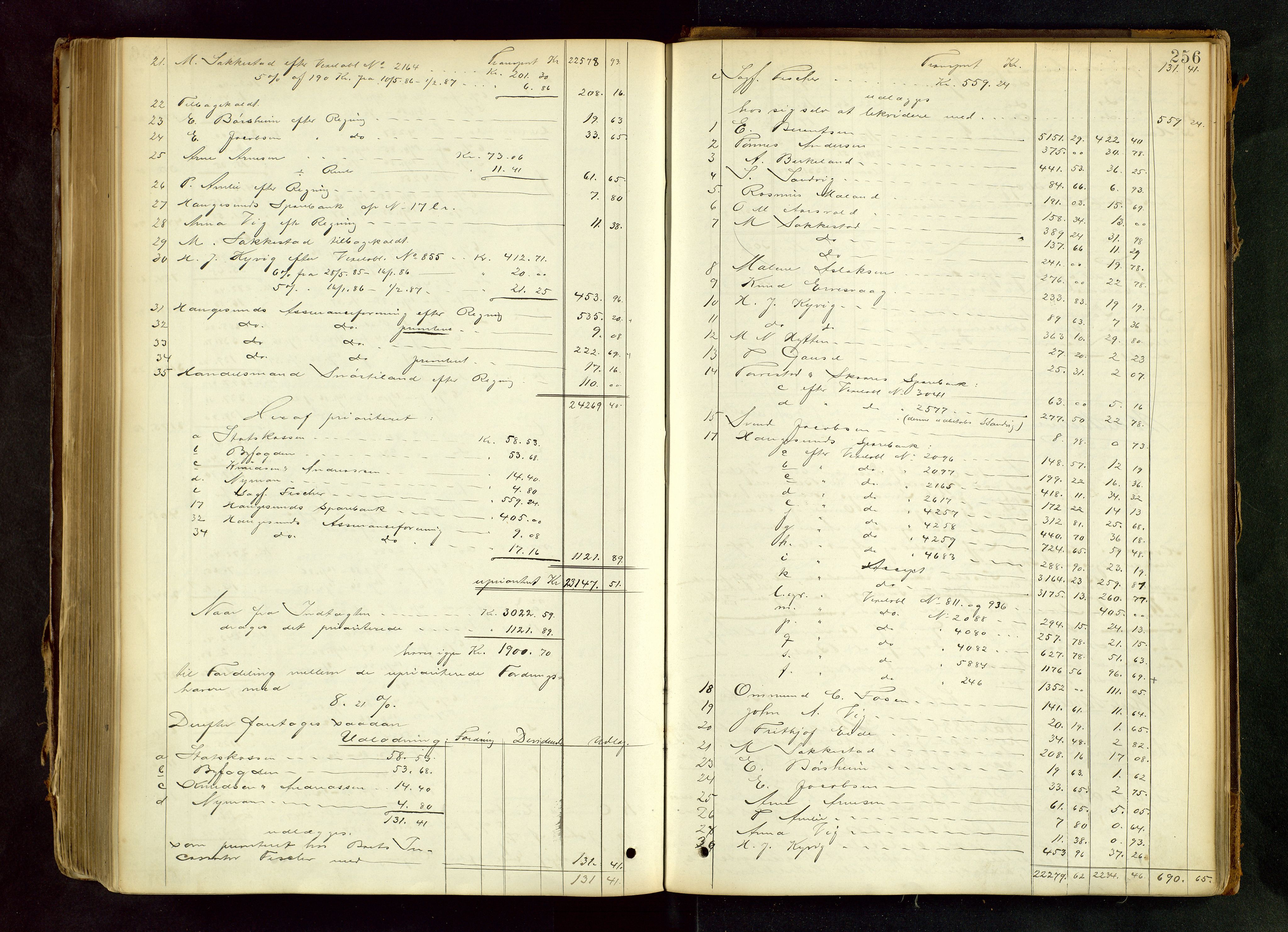 Haugesund tingrett, AV/SAST-A-101415/01/IV/IVA/L0004: Skifteprotokoll med register, 1883-1888, p. 255b-256a