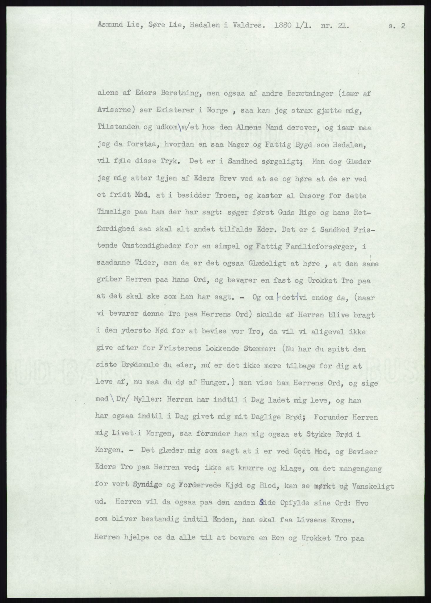 Samlinger til kildeutgivelse, Amerikabrevene, AV/RA-EA-4057/F/L0012: Innlån fra Oppland: Lie (brevnr 1-78), 1838-1914, p. 249