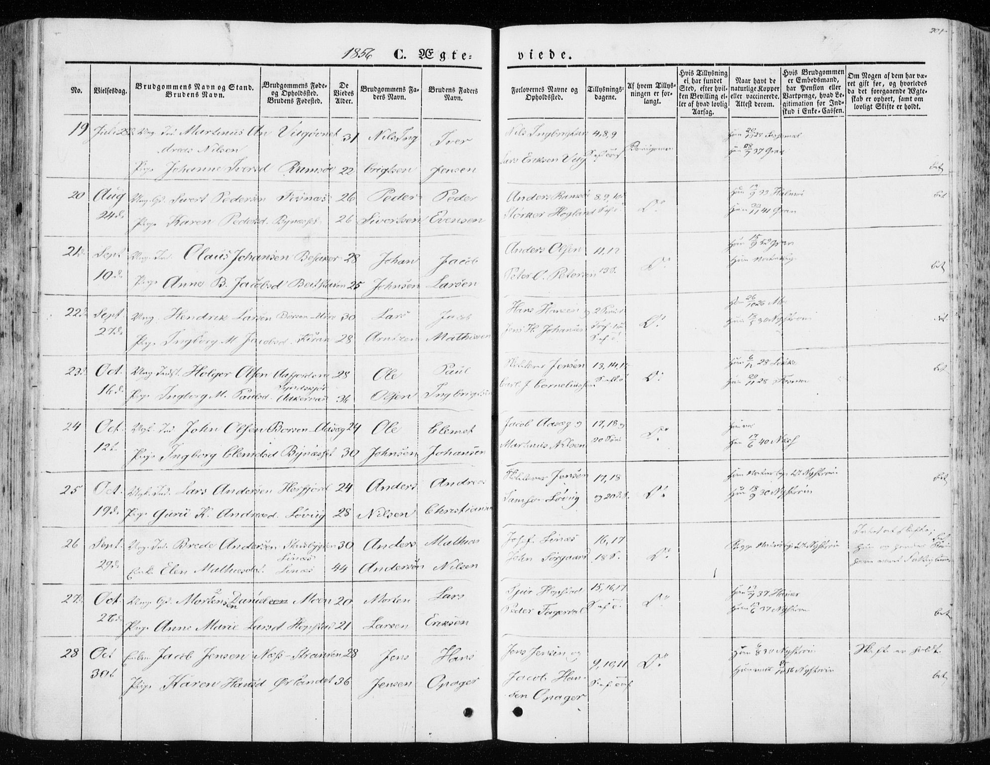 Ministerialprotokoller, klokkerbøker og fødselsregistre - Sør-Trøndelag, SAT/A-1456/657/L0704: Parish register (official) no. 657A05, 1846-1857, p. 201